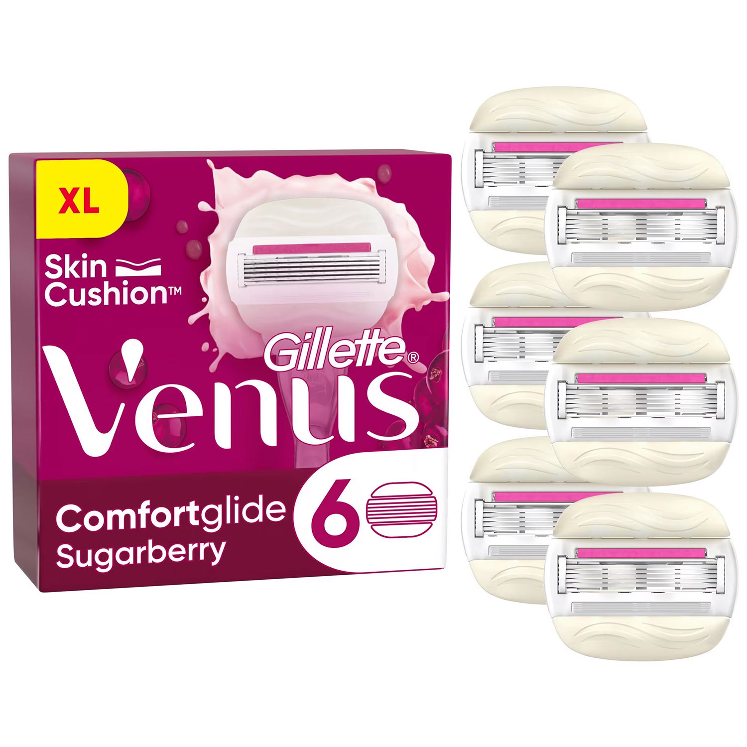 Gillette Venus Comfortglide Sugarberry 6er-Pack. Rasierklingen