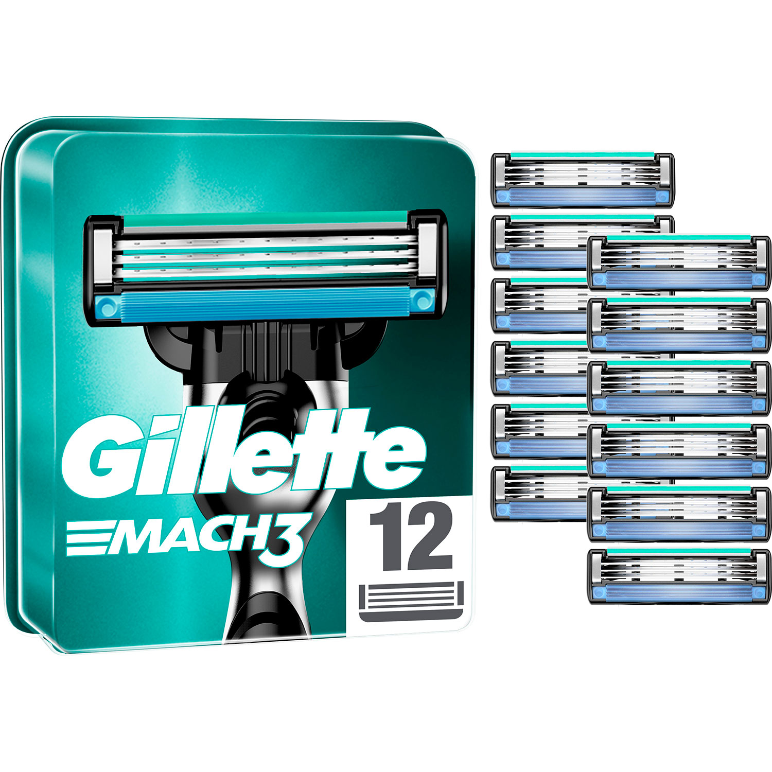 Gillette Barberblade Mach3 12 stk. - Gillette Mach3