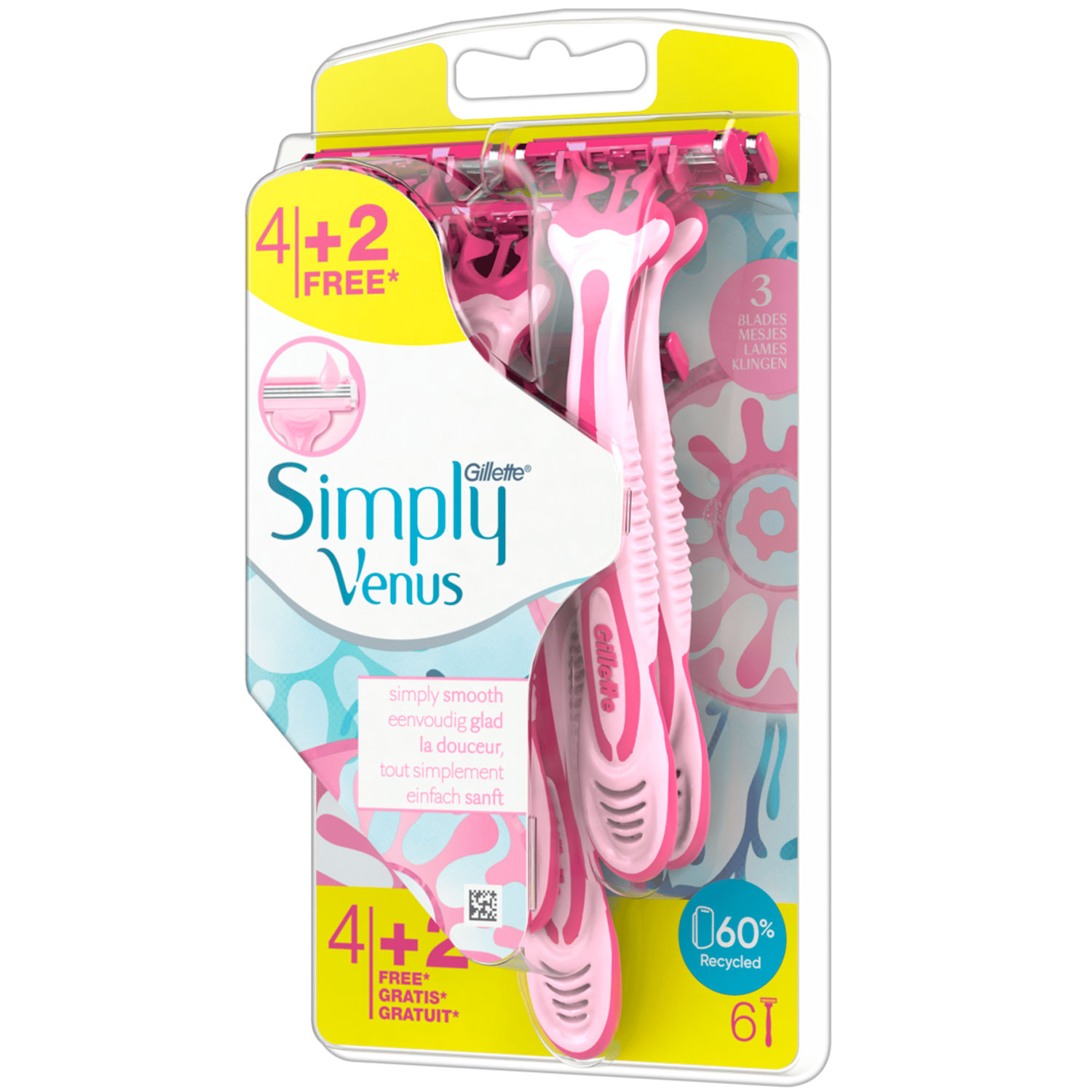 Gillette Simply Venus 3 Einwegrasierer 6er-Pack.
