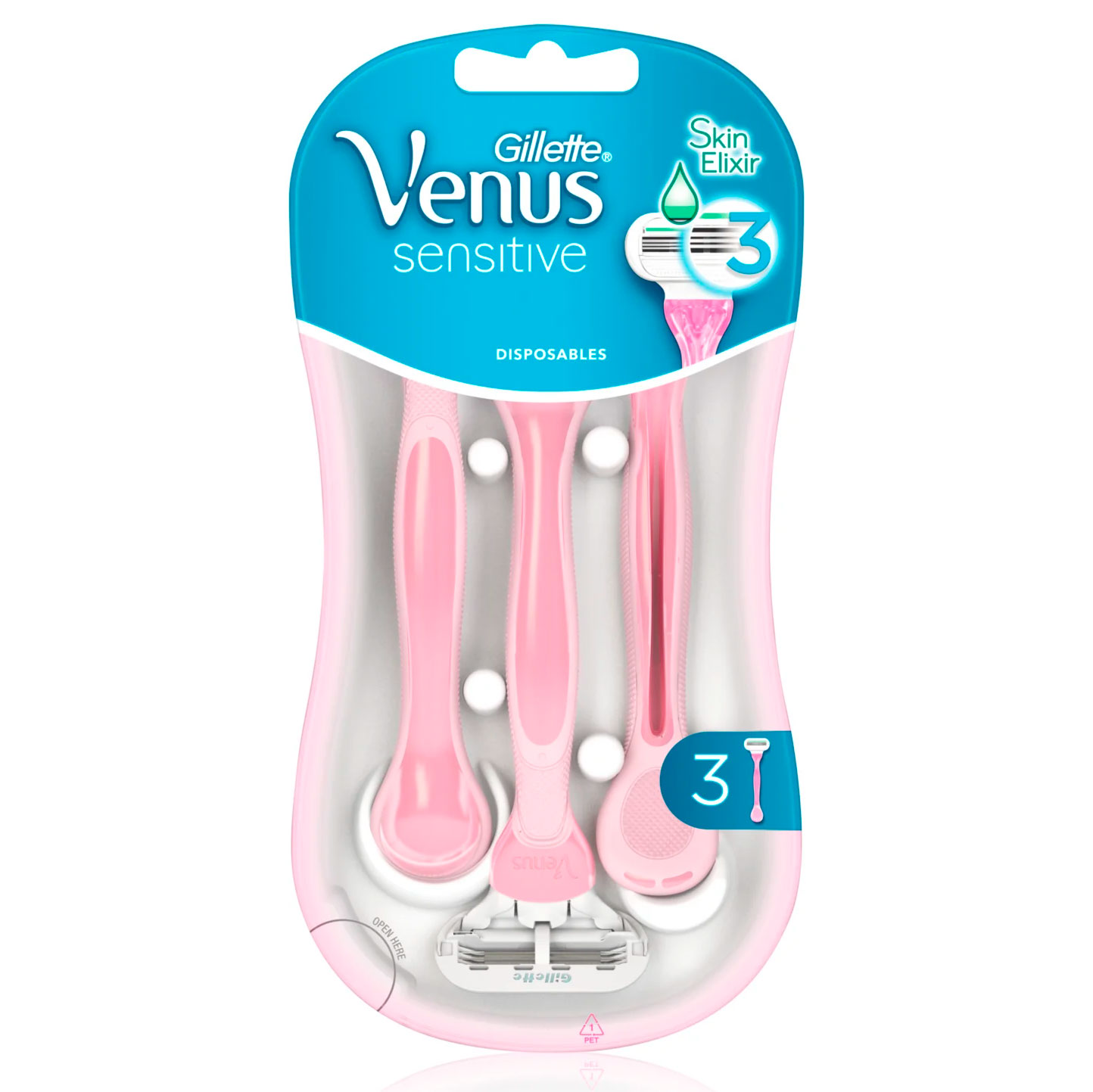 Gillette Venus Sensitive Skin Elixir Rasierer, 3er-Pack.