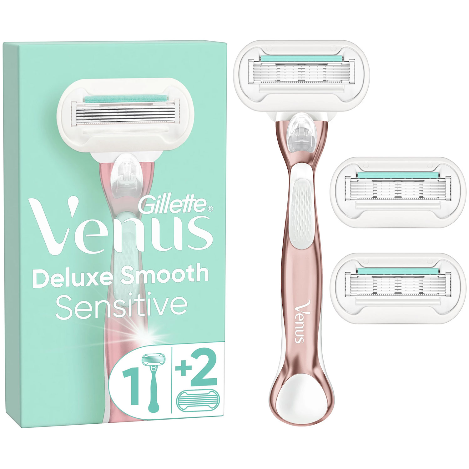 Gillette Venus Deluxe Smooth Sensitive Rasierer + 3 Rasierklingen