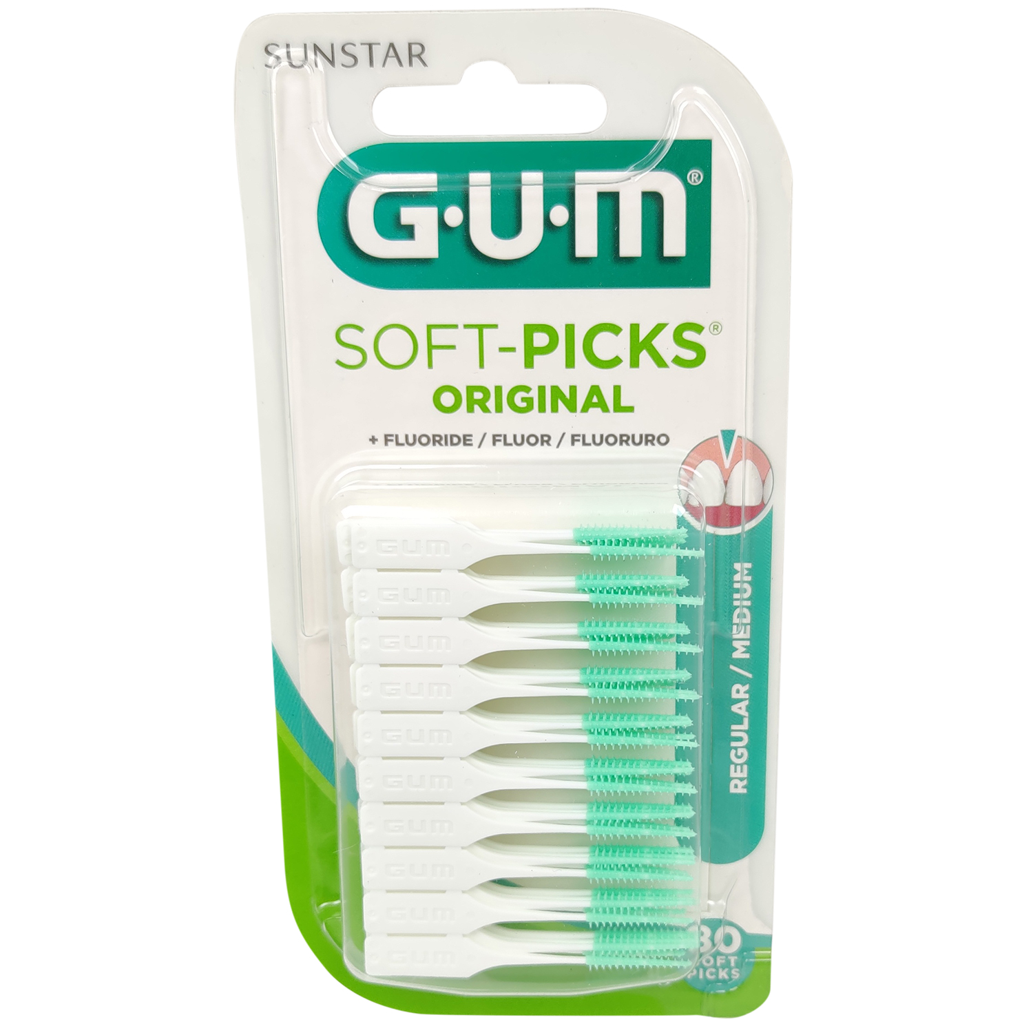 80 stk. GUM Original Soft-Picks MEDIUM Med Fluor