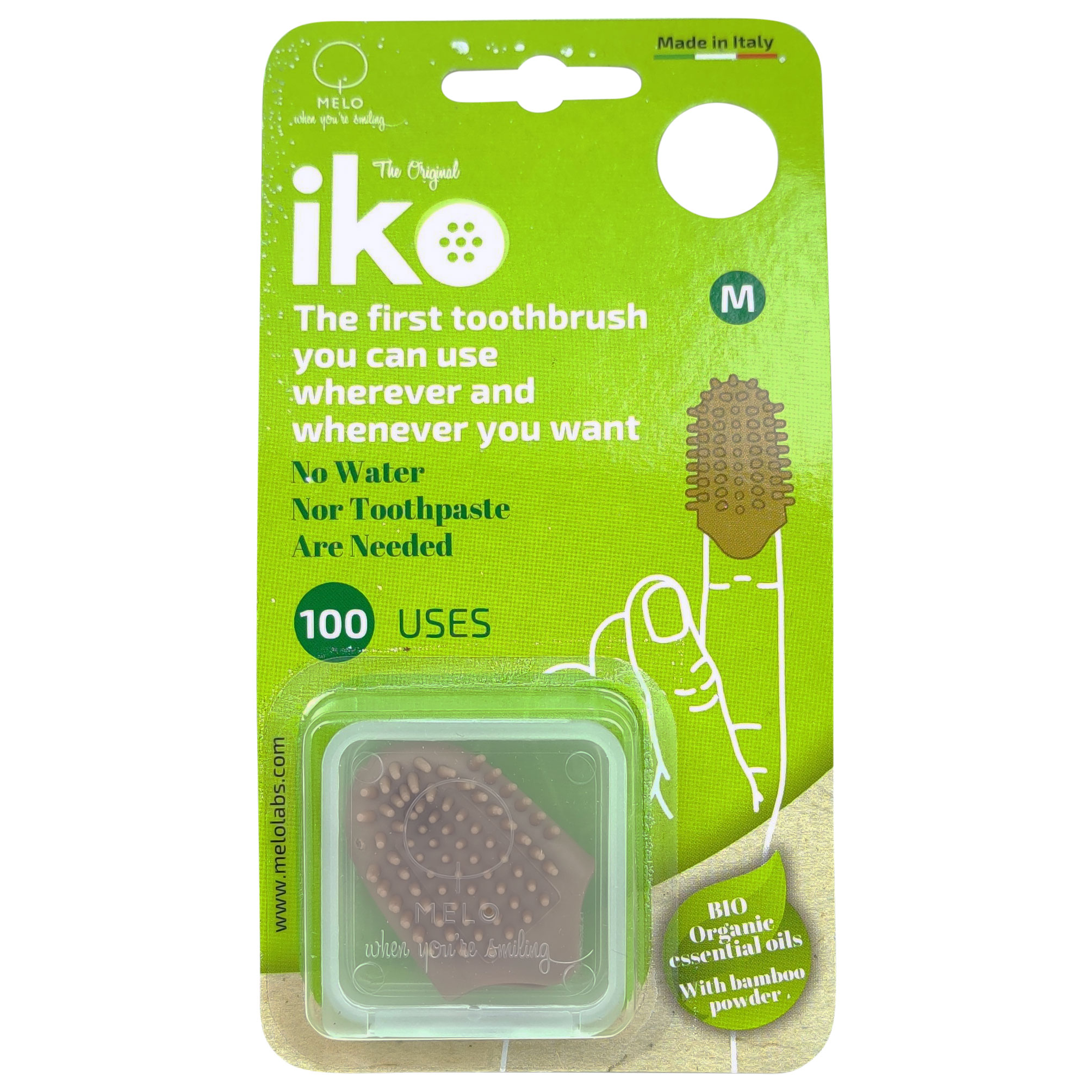 Fingertandbørste med Bambuspulver IKO MEDIUM