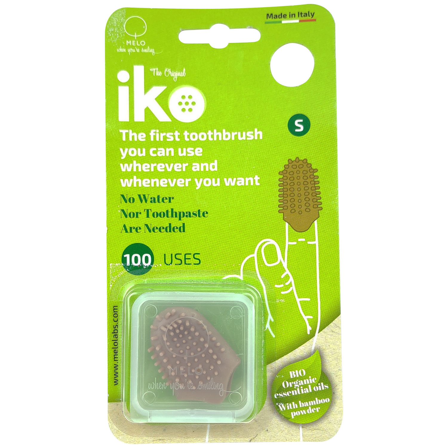 Fingerzahnbürste mit Bambuspulver IKO SMALL