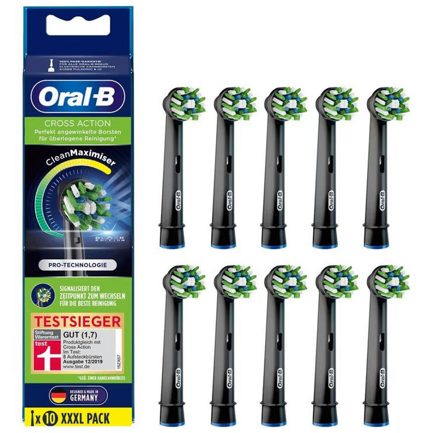 10 stk. Oral-B CrossAction CleanMaximiser BLACK Børstehoveder
