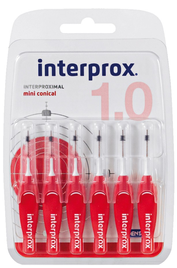 InterProx 4G Premium Space Brushes - Mini konisch - 1,0 mm - ROT