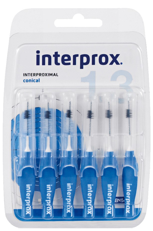 InterProx 4G Premium Space Brushes - Konisch - 1,3 mm - BLAU