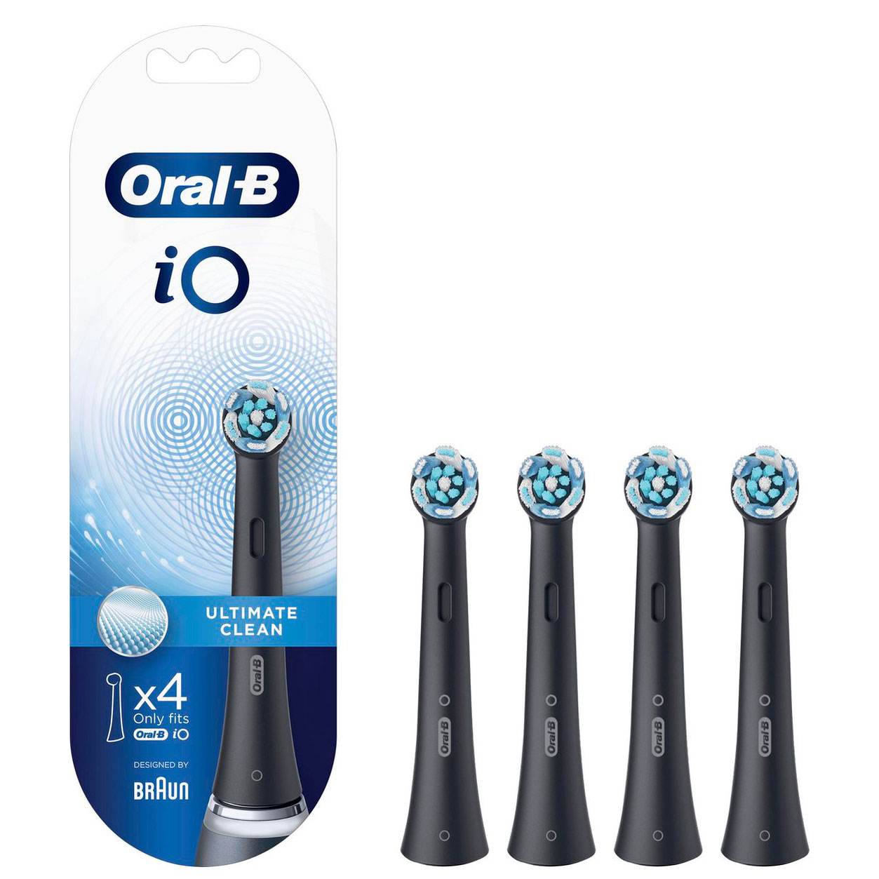 4 stk. Oral-B iO Børstehoveder Ultimate Clean BLACK