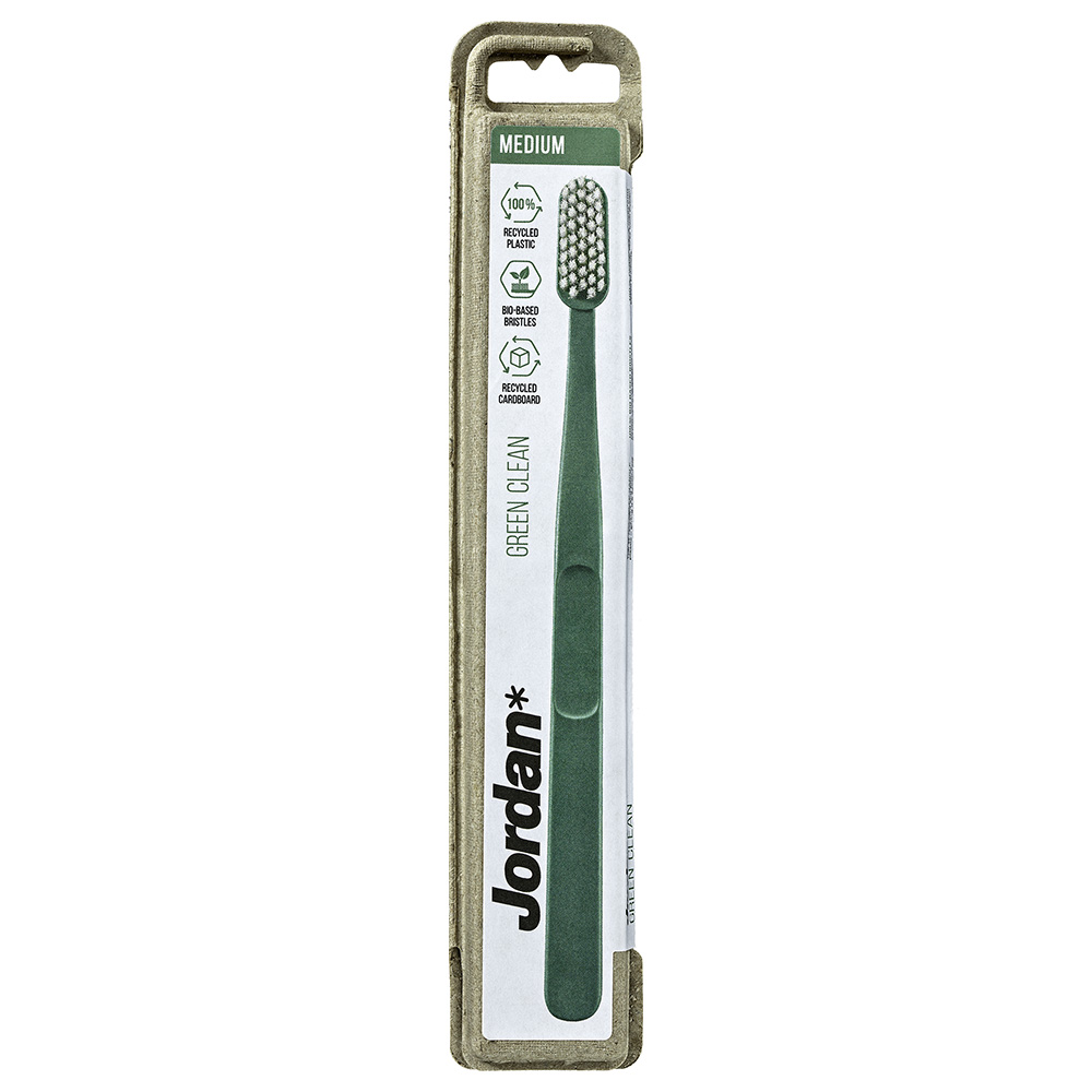 Jordan Sustainable Zahnbürste Green Clean Medium GRÜN / BLAU