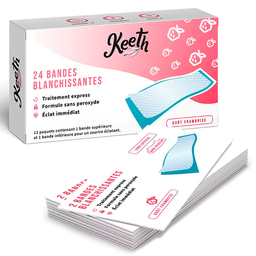 Tandblegnings-strimler Keeth Whitening Strips Raspberry