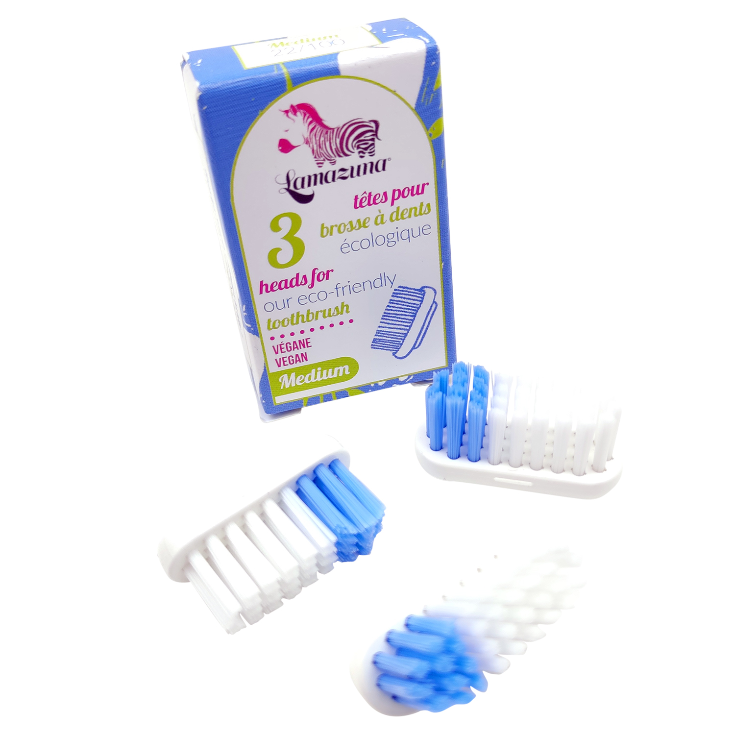 Lamazuna Zahnbürstenköpfe Nachfüllpackung - 3 Stk. Medium