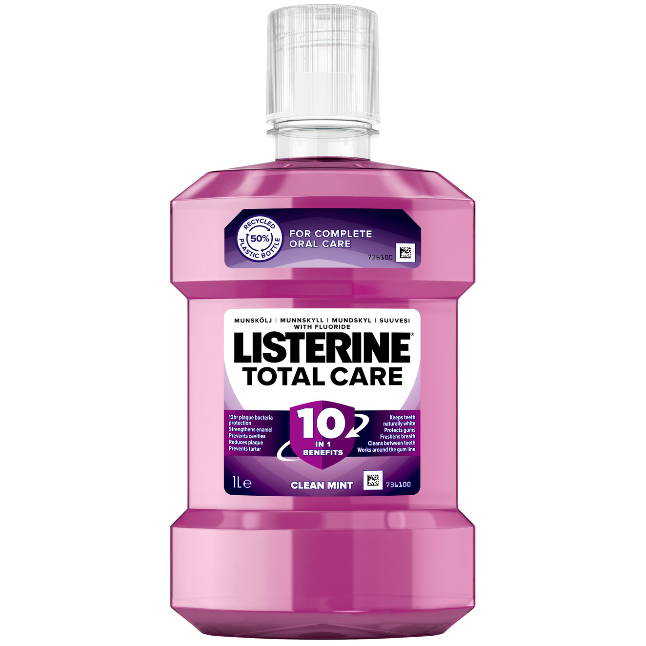 Listerine Mundskyl 1 ltr. Total Care Clean Mint 10 in 1