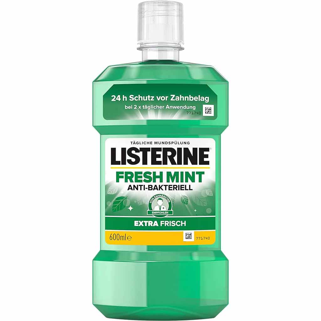 Listerine 600 ml. Mundwasser Fresh Mint Extra Fresh