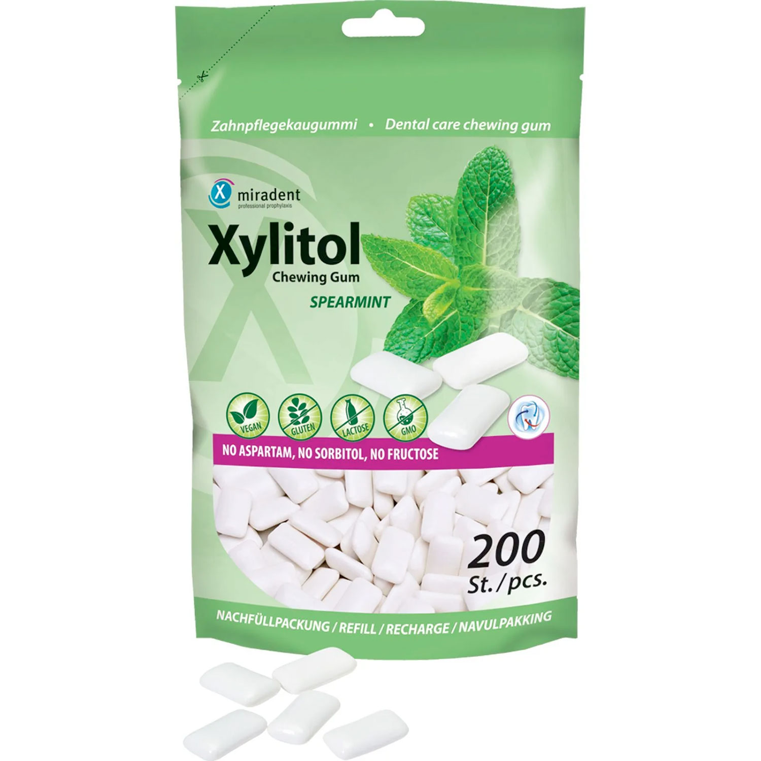 Tandpleje Tyggegummi 200 stk. Miradent Xylitol Spearmint