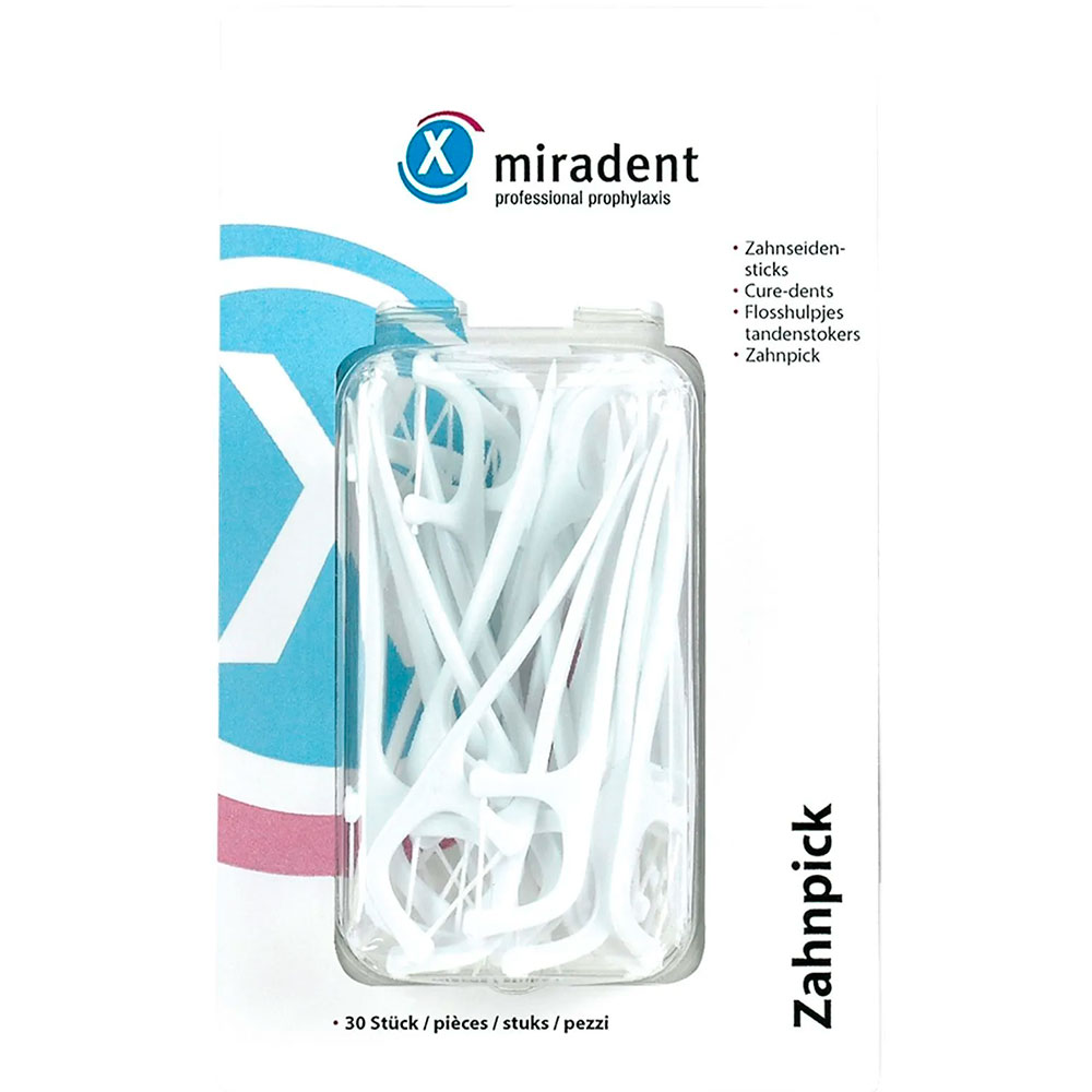 Zahnseidenklammern Miradent Zahnpick ohne PFAS 30 Stk.