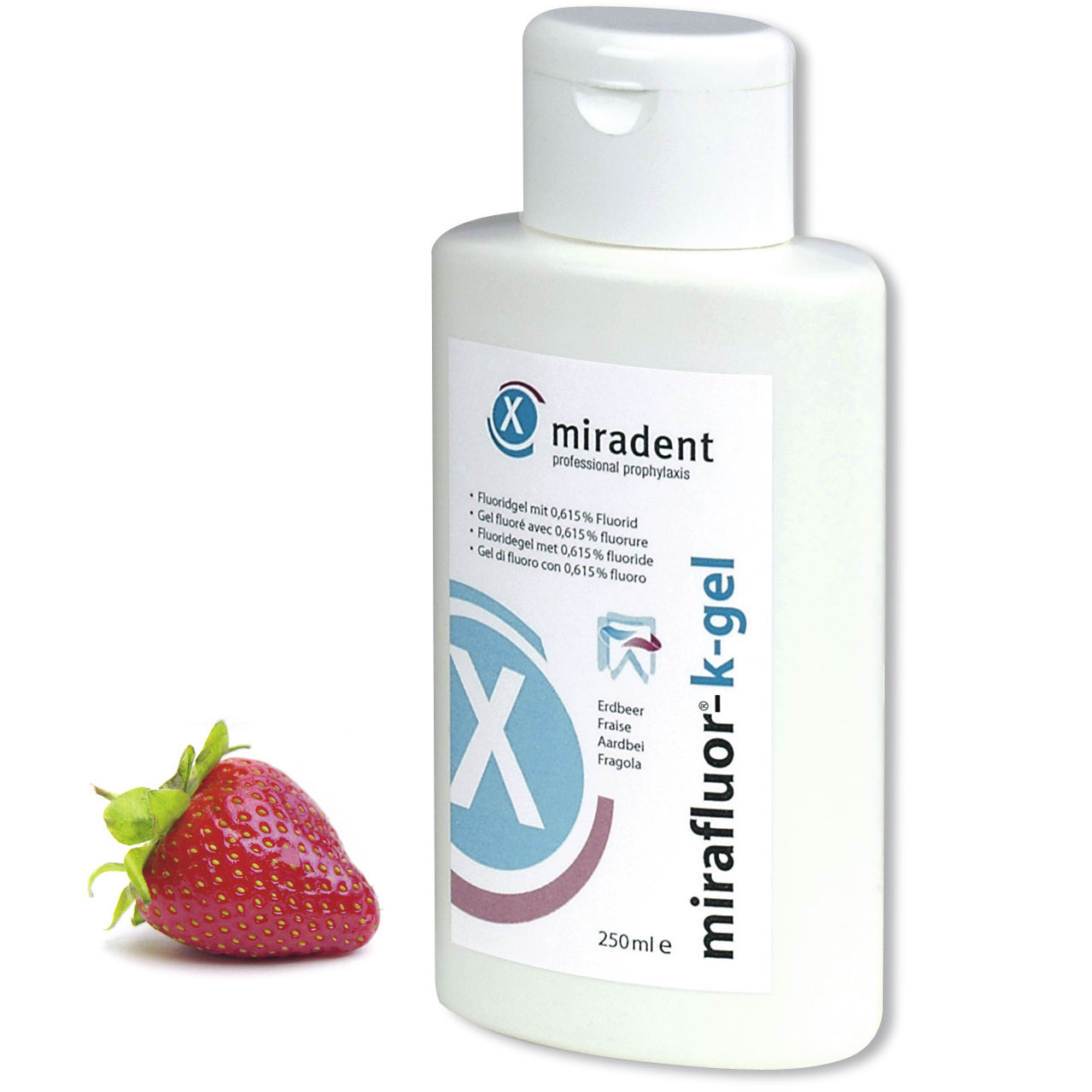 Fluor Tandgel til Børn Miradent MiraFluor-k-gel Emalje-Hærdning 250ml