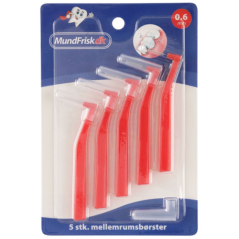 MundFrisk Gap-Bürsten mit Griff - 0,6 mm - Rot