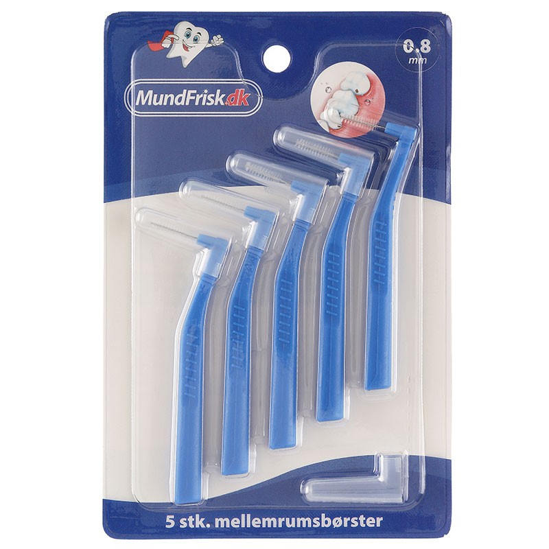 MundFrisk Gap-Bürsten mit Griff - 0,8 mm - Blau