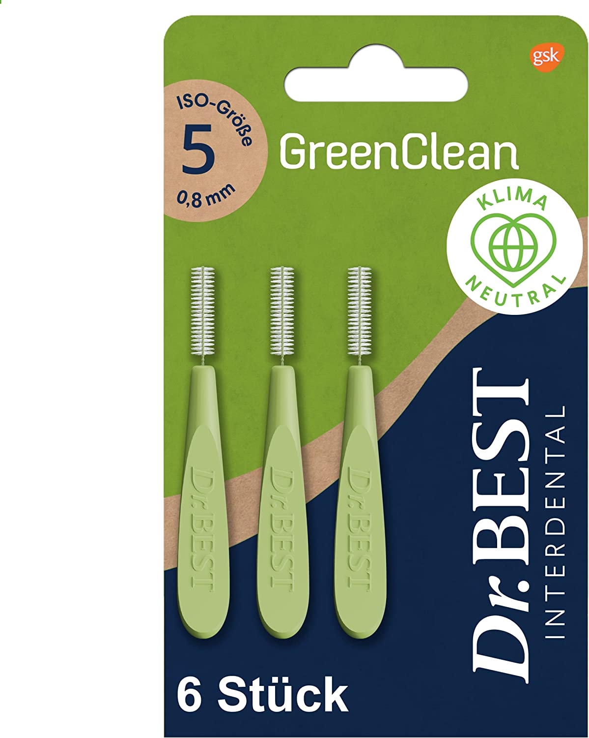 Dr. Best Mellemrumsbørster GreenClean 0.80 mm. ISO 5 GRØN