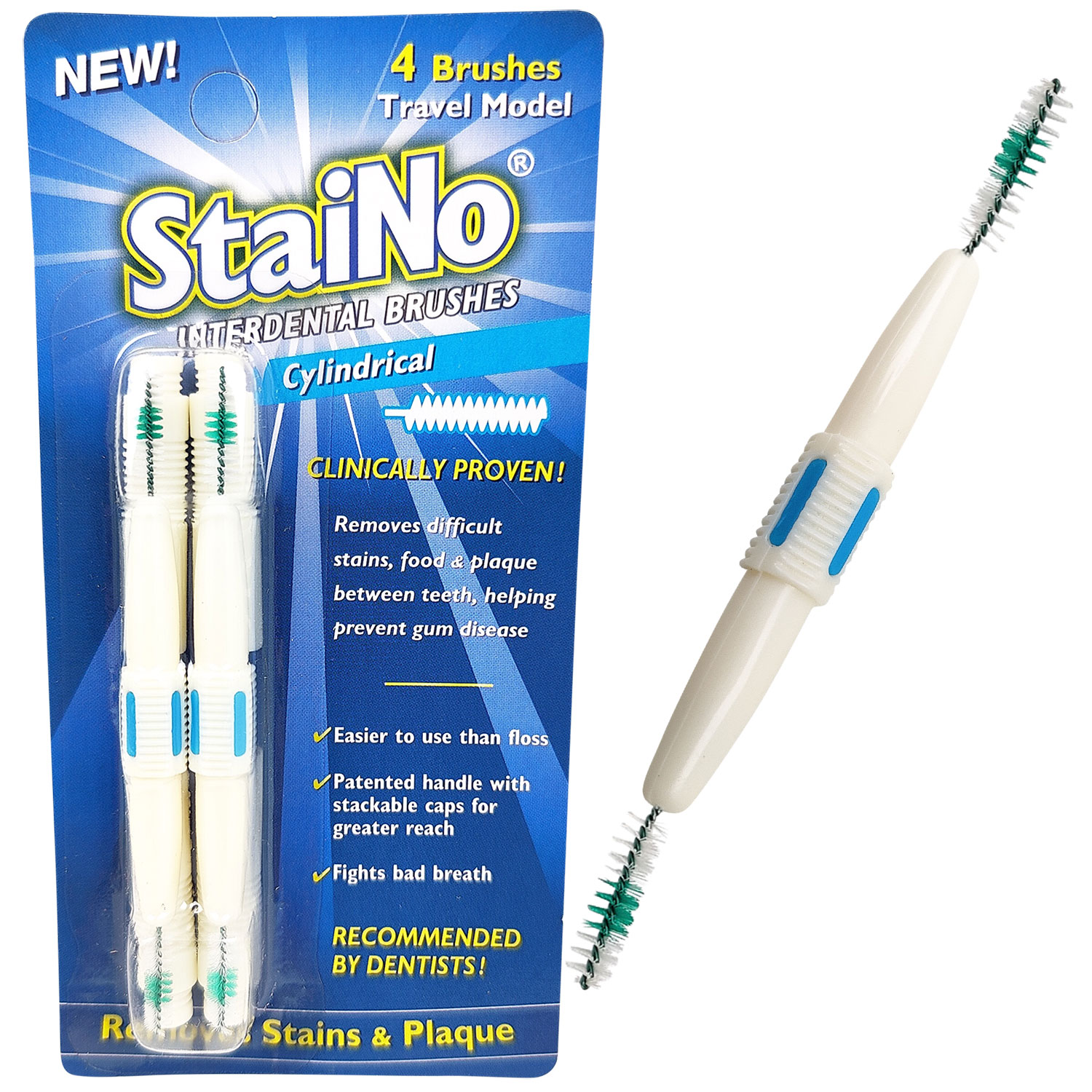 StaiNo Spaltbürsten Travel BLAU Zylindrisch