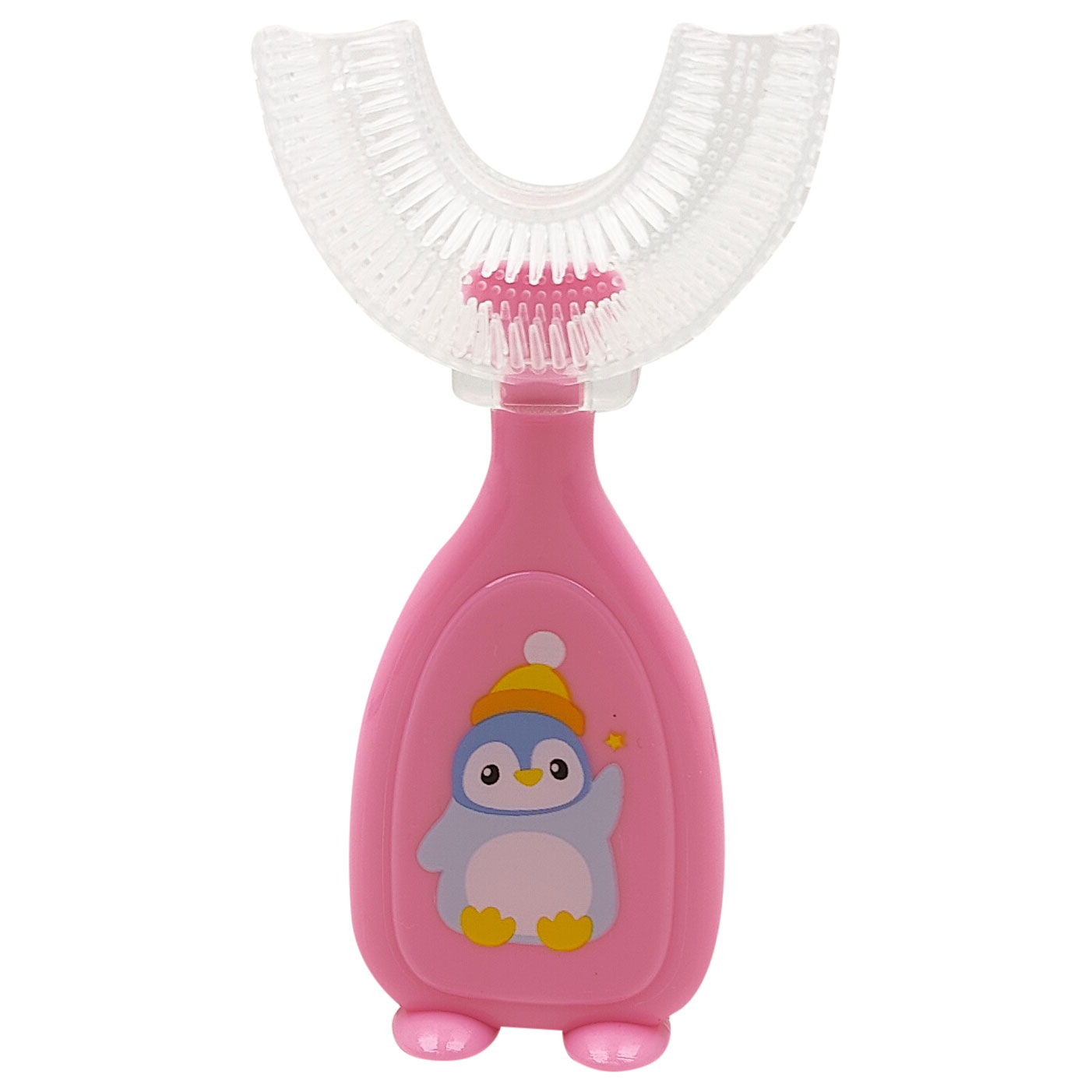 Dentadan Penguin U-Shape Børnetandbørste 2-6 år PINK - Tandbørster fra Dentadan