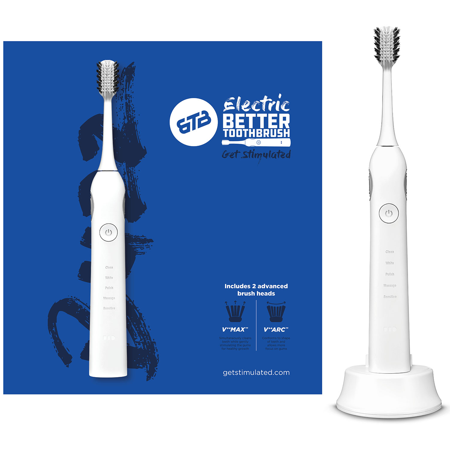Elektrische Zahnbürste 3-seitiger Bürstenkopf Better Toothbrush WHITE