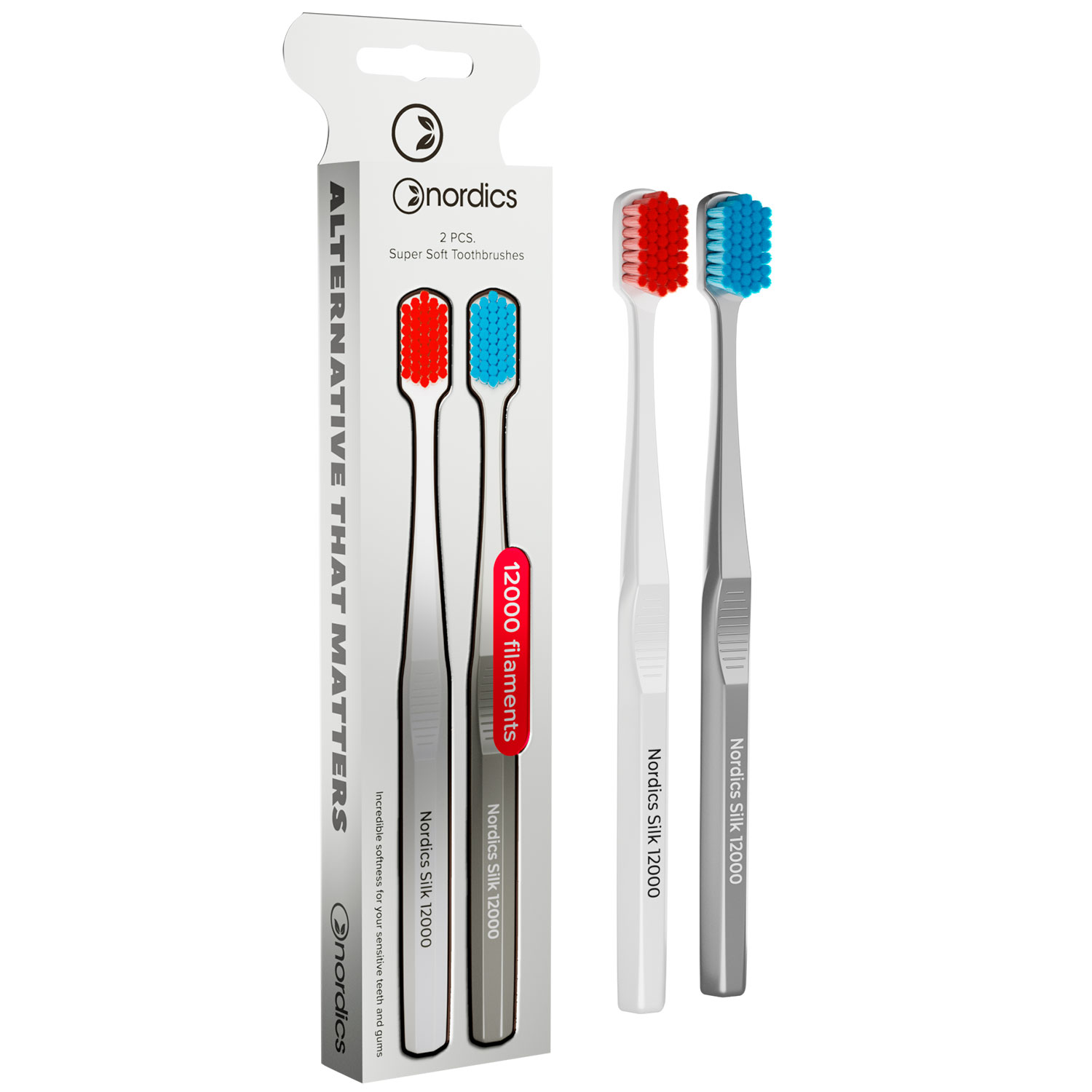 Nachhaltige Zahnbürsten 2 Stk. Super Nordics Premium Soft Seide 12000