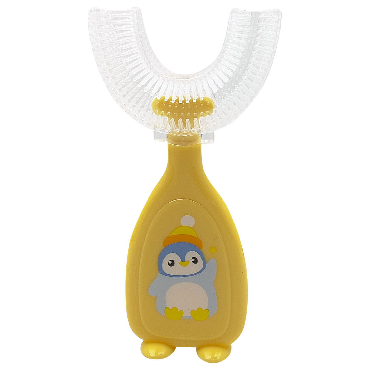 Dentadon U-Shape Toothbrush Penquin 6-12 Jahre 360° Silikone Toothbrush für Kinder GELB