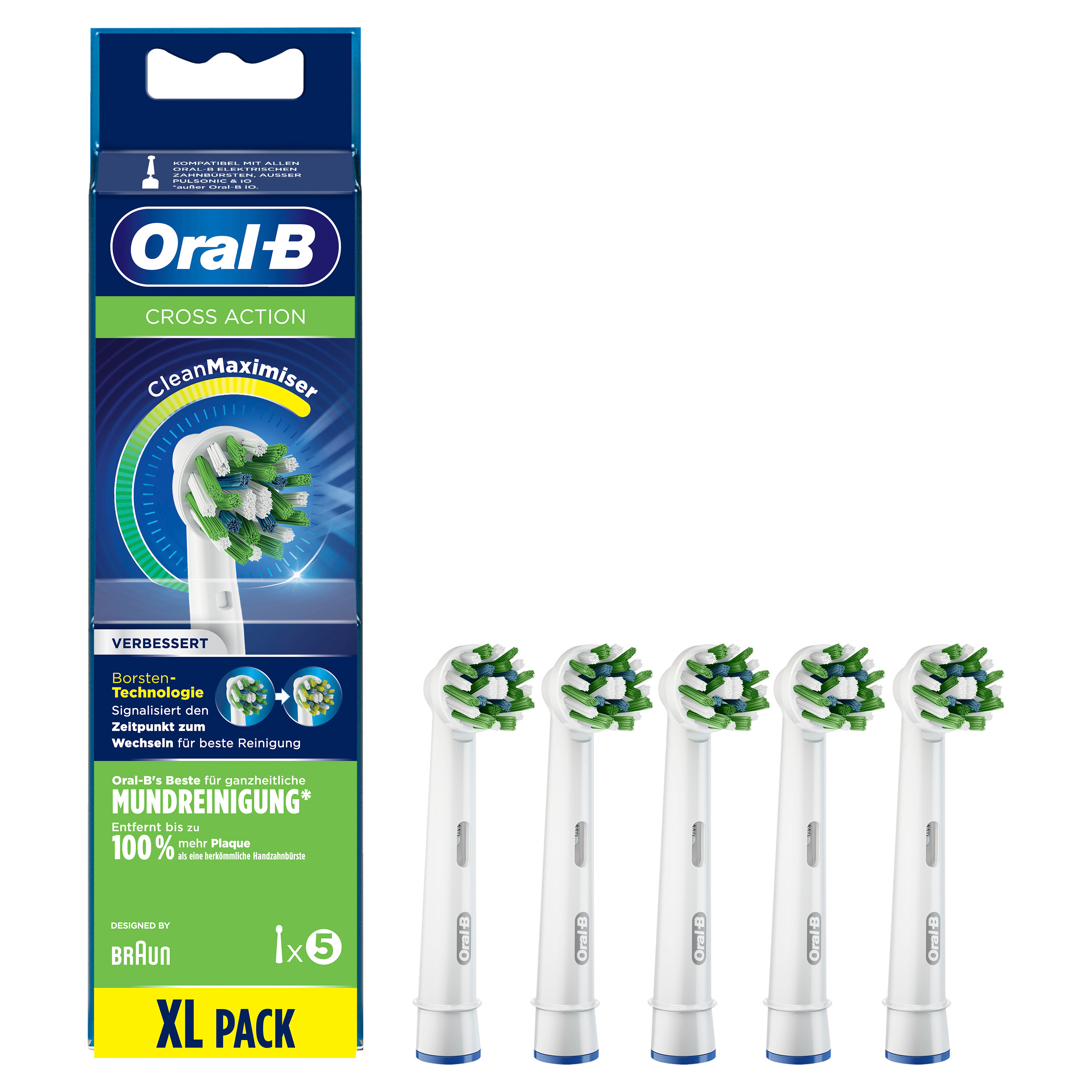 5 stk. Oral-B CrossAction CleanMaximiser Børstehoveder