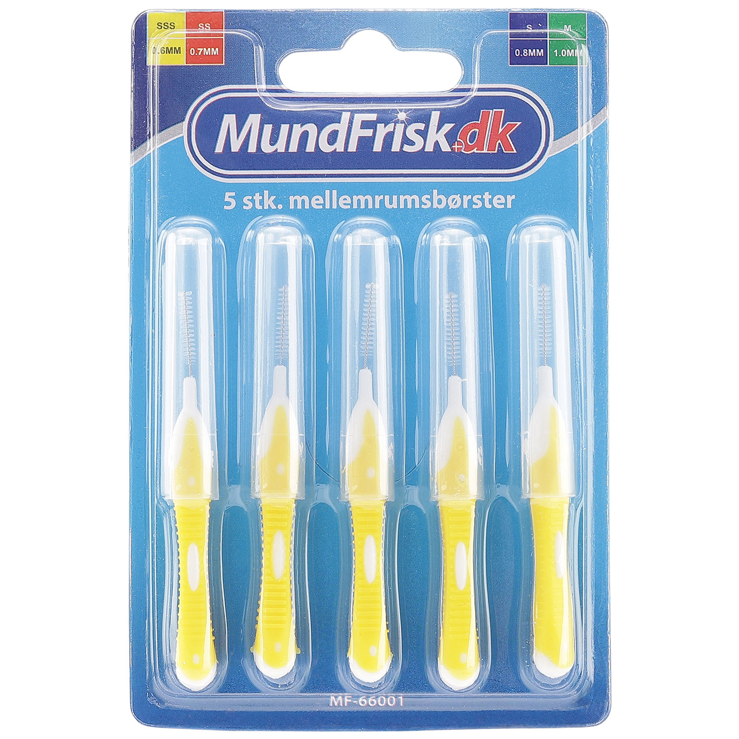 MundFrisk SSS Mellemrumsbørster 0.6 mm 5 stk. - Gul - MundFrisk Mellemrums-børster