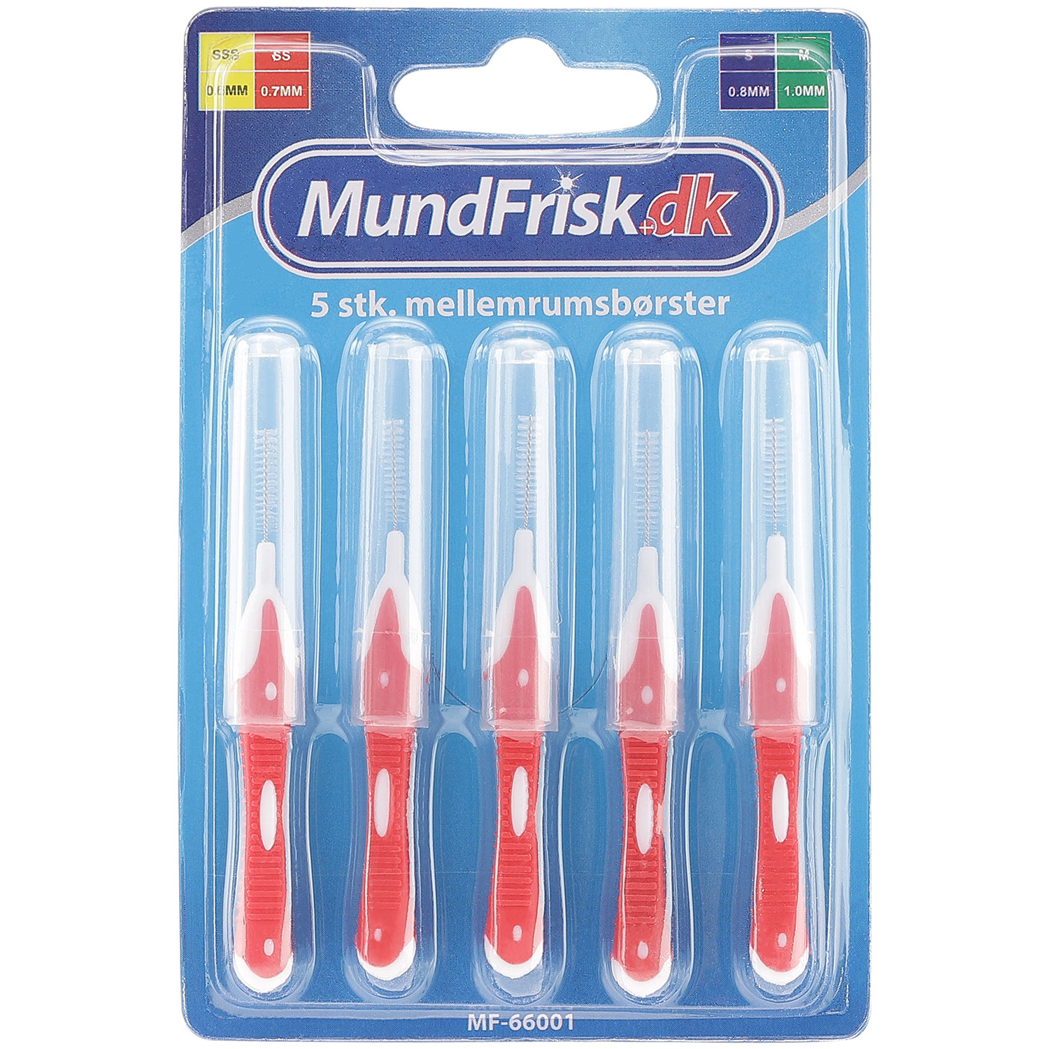 MundFrisk SS Mellemrumsbørster 0.7 mm - 5 stk. - Rød