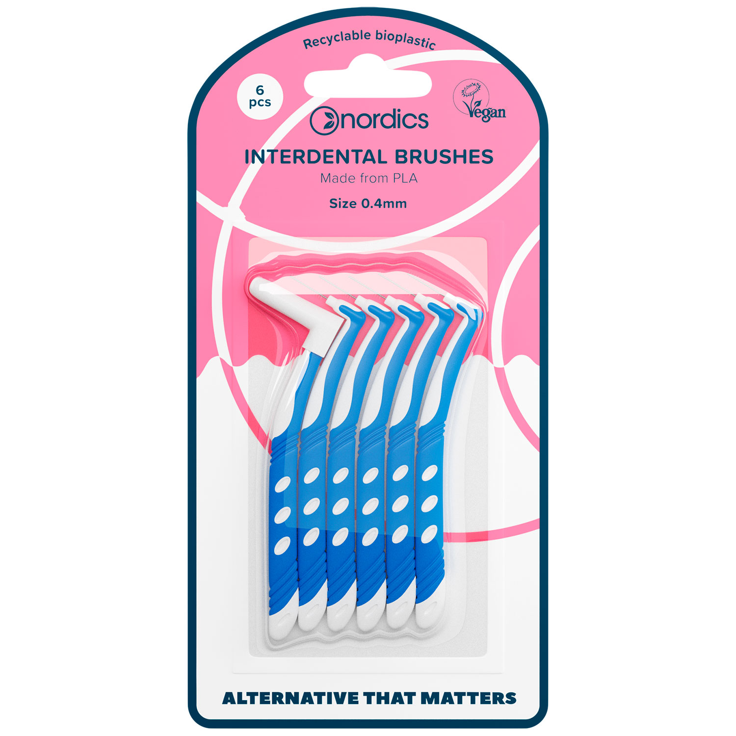 Bæredygtige Mellemrumsbørster 8 stk. NORDICS L-shaped 0.40 mm