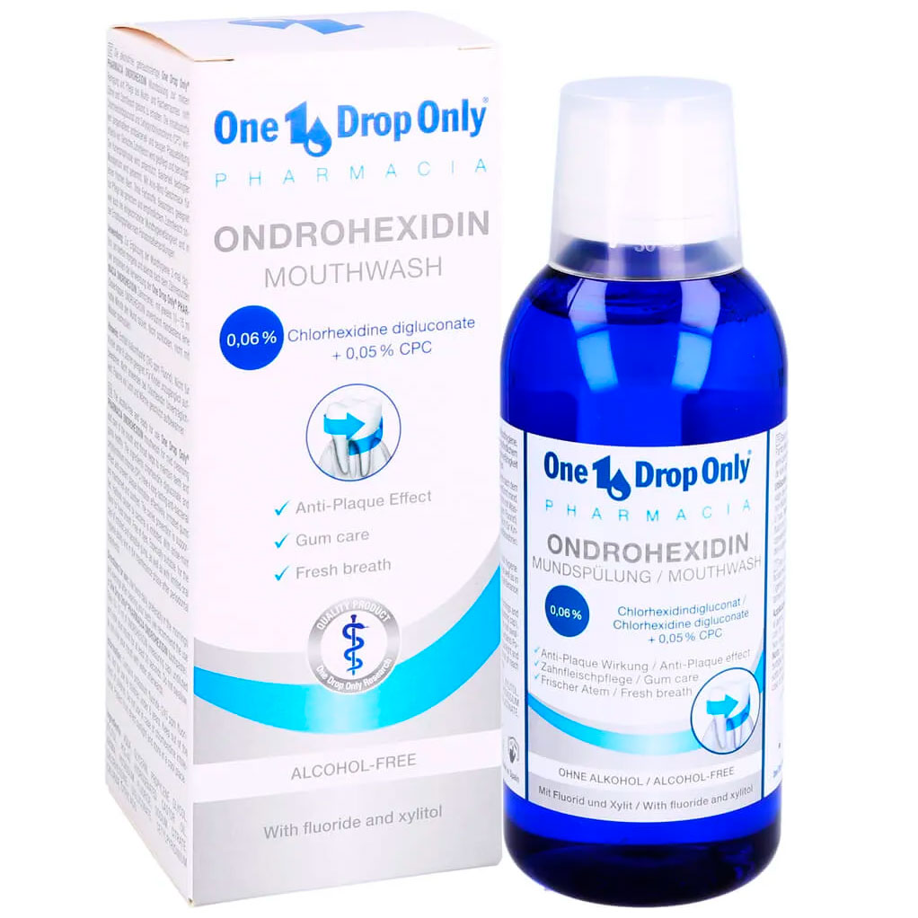 Munddusche Klorhexedin 0.06 % ONE DROP ONLY Ondrohexidin 0.05 % CPC - 250 ml.