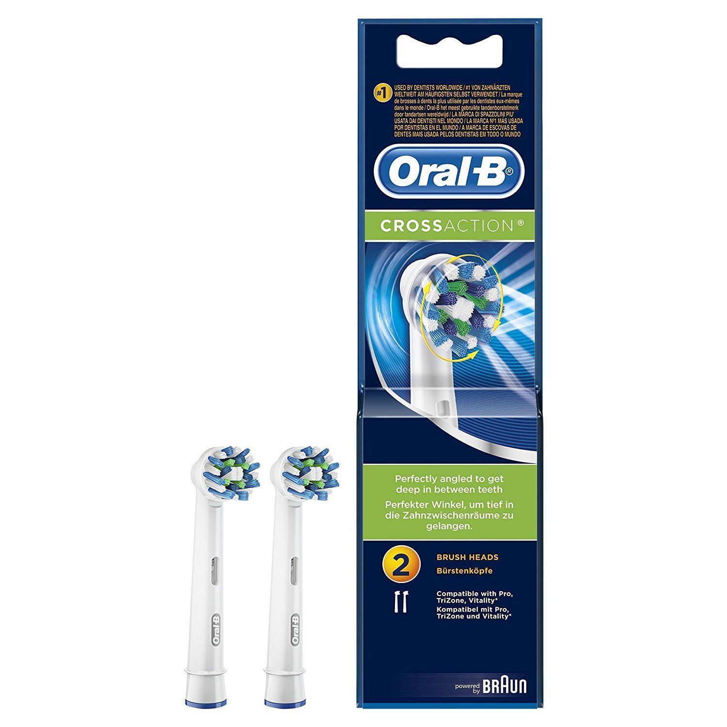 Oral-B CrossAction Tandbørstehoveder - 2 stk.