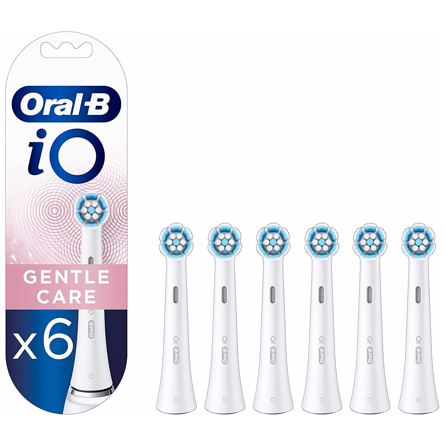 6 stk. Oral-B iO Sensitive Børstehoveder Gentle Care - Oral-B Sensitive Gentle Care Børstehoveder - Tandbørster