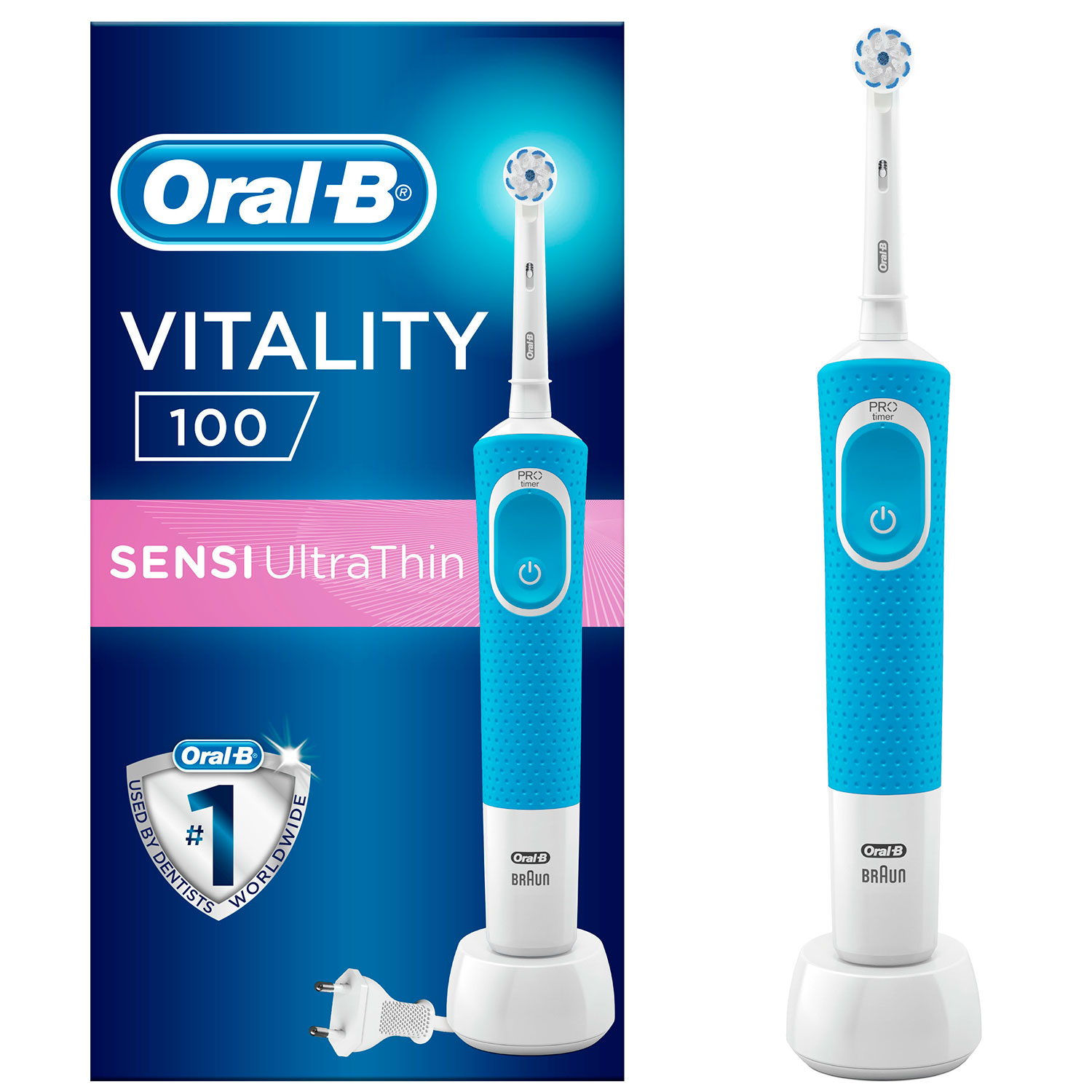 Oral-B Elektrische Zahnbürste BLUE Vitality D100 Sensi UltraThin