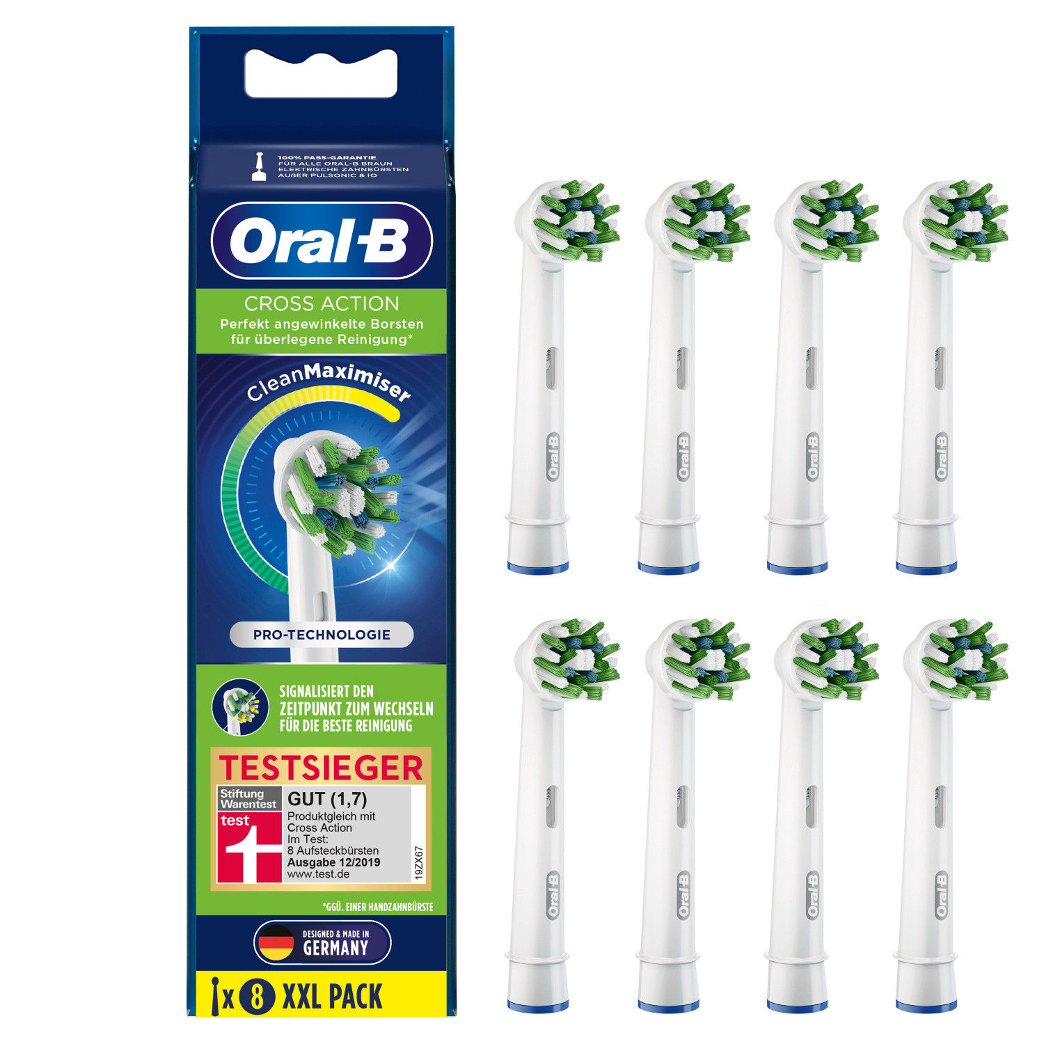 8 Stk. Oral-B CrossAction CleanMaximiser Bürstenköpfe