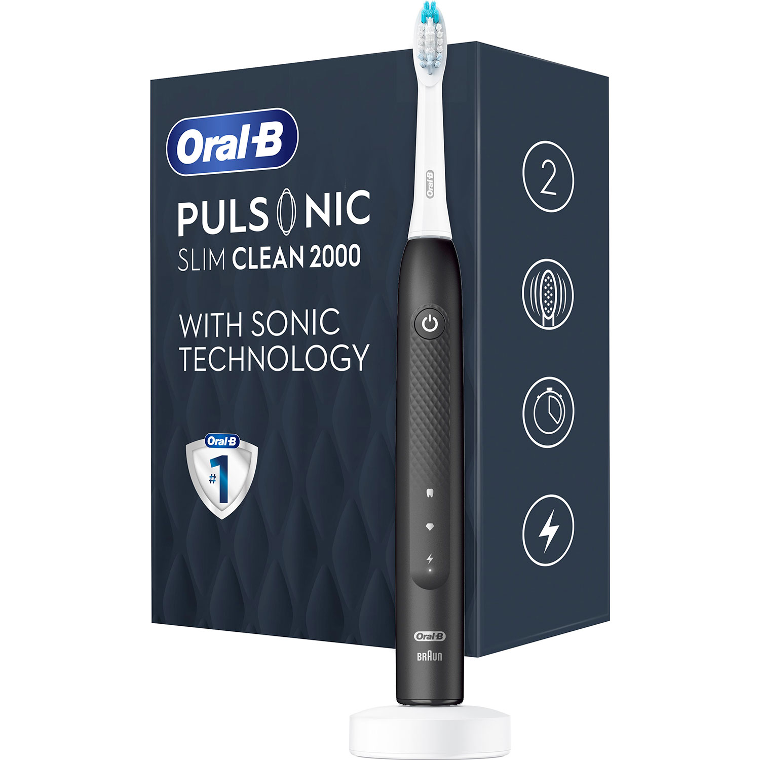 Oral-B Pulsonic Slim Clean 2000 Elektrische Zahnbürste Black