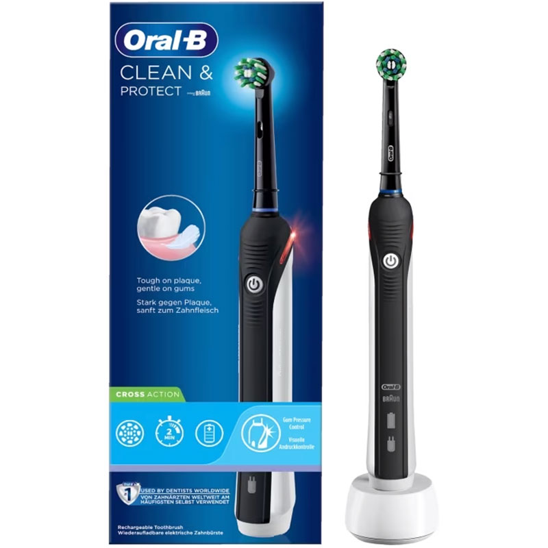 Oral-B Pro 2 2000 El-tandbørste CrossAction Clean & Protect Black