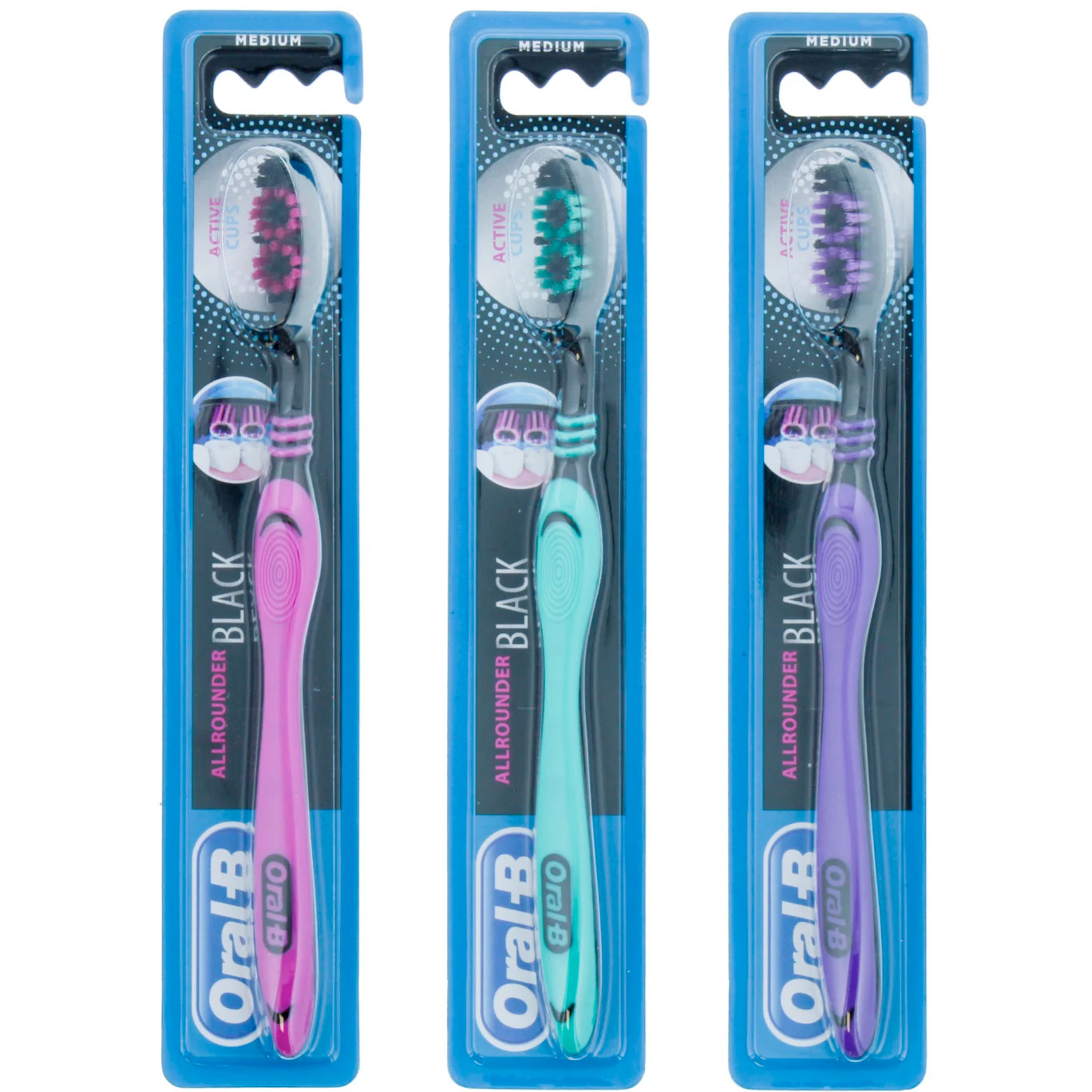 Oral-B Zahnbürste Allrounder Black Medium