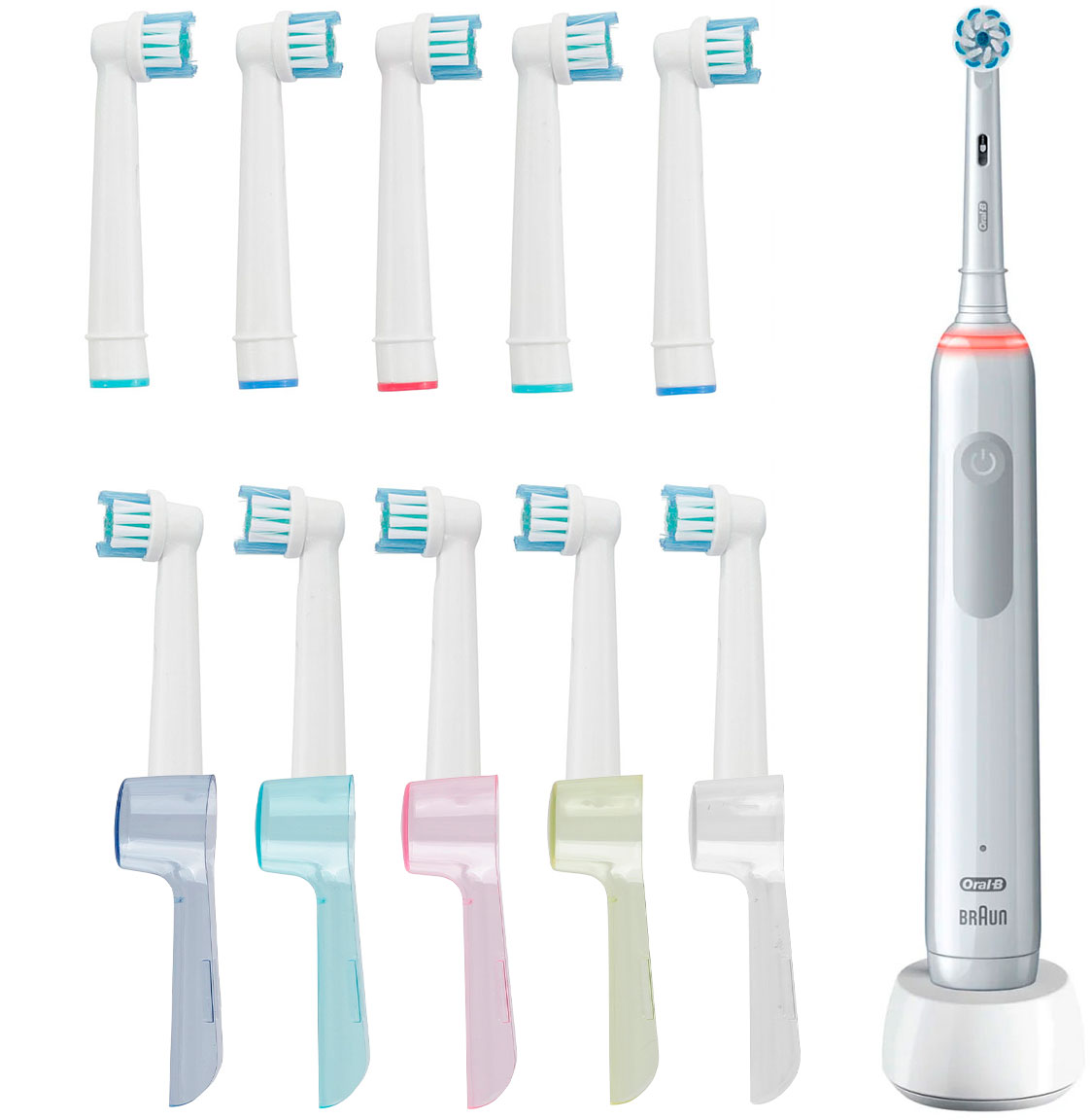 Oral-B Pro 3 3000 Elektrische Zahnbürste + 10 Stk. Bürstenköpfe + 5 Stk. Schutzkappen