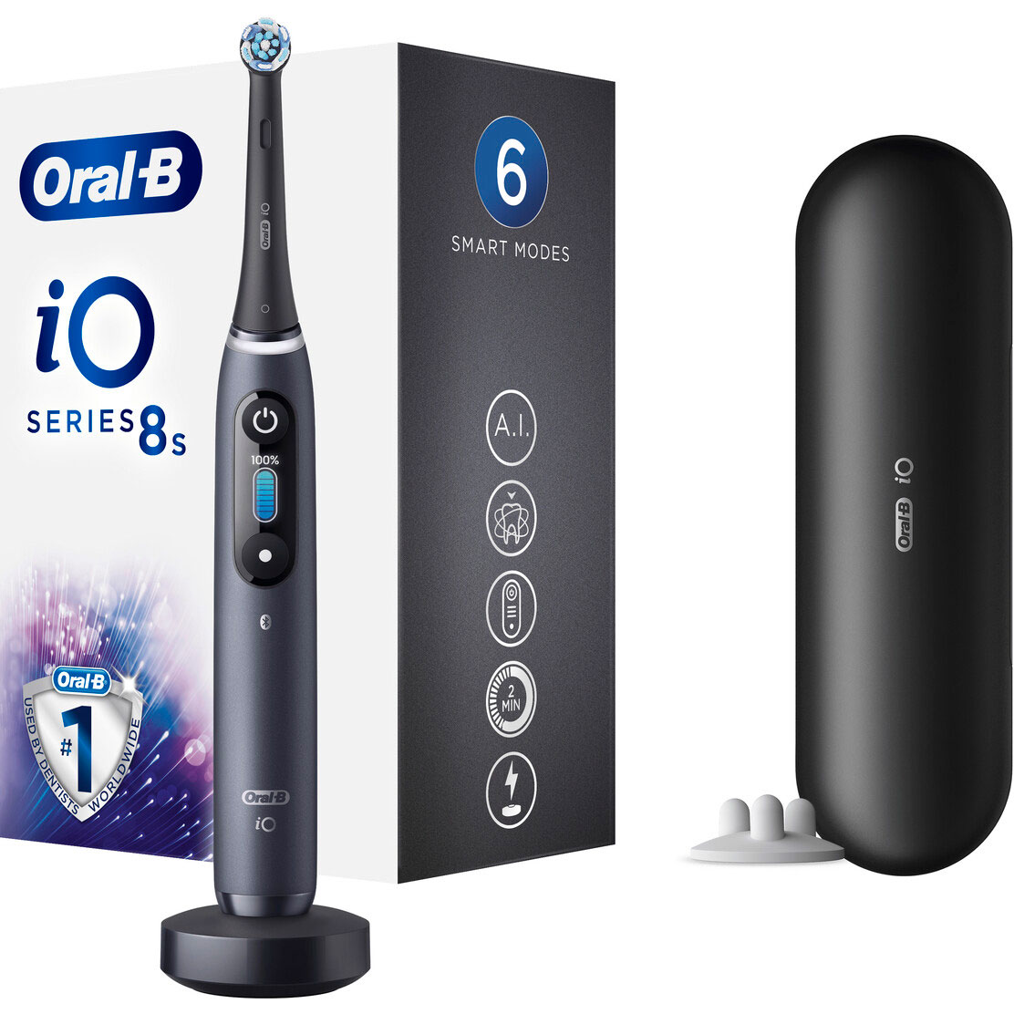 Oral-B iO Series 8s Elektrische Zahnbürste BLACK Onyx
