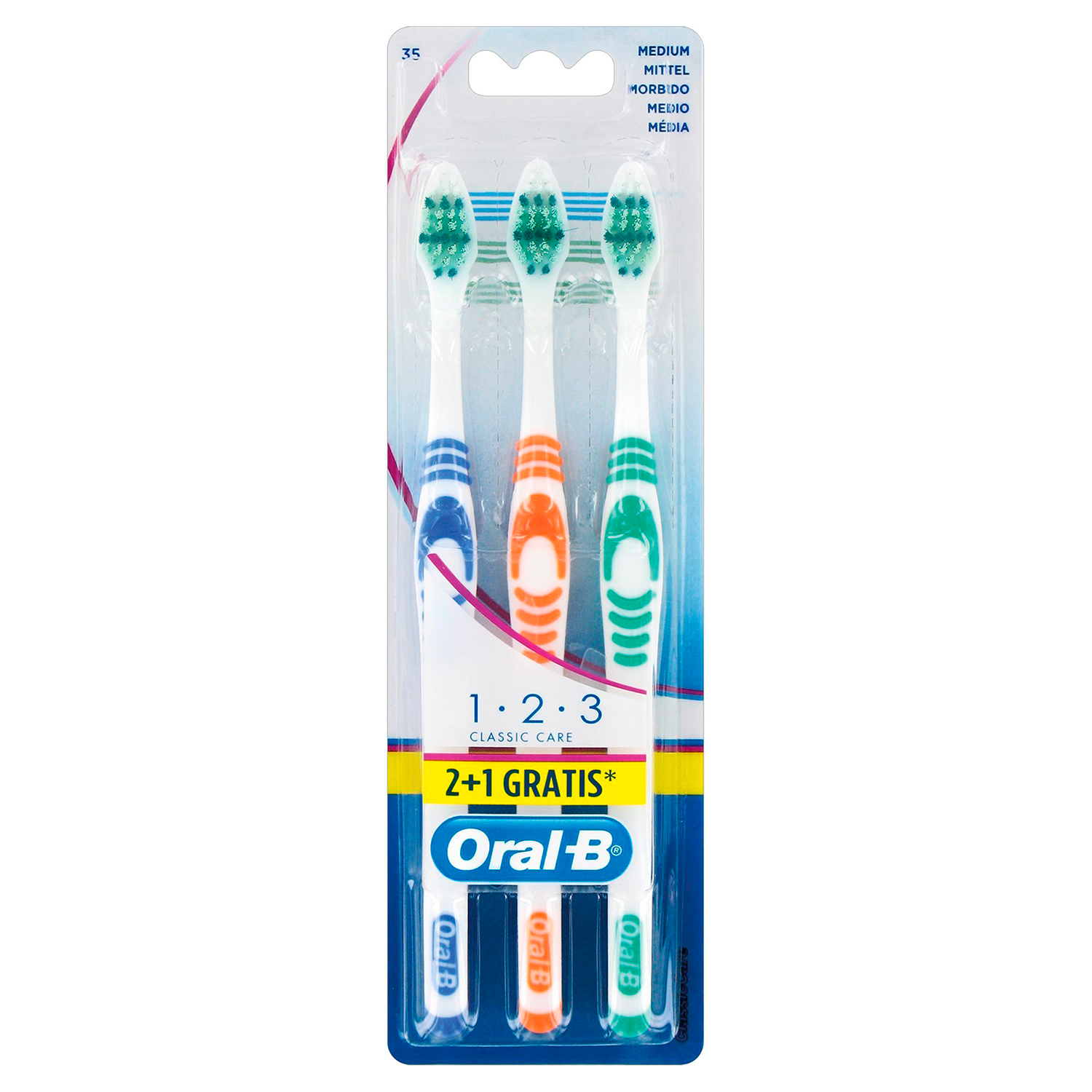 Oral-B Zahnbürsten 3 Stk. Klassische Care 35 Medium