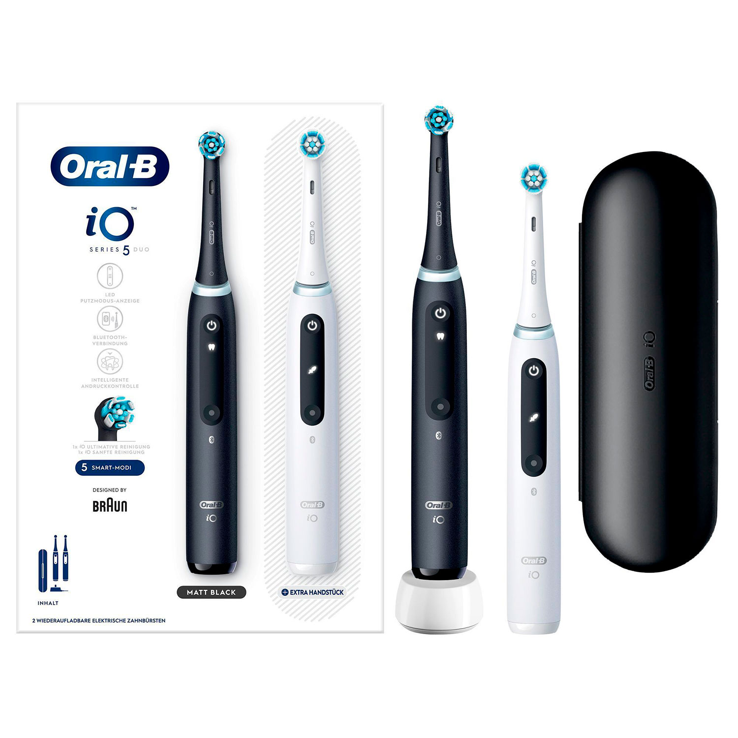 Oral-B iO Series 5 Black + White Duo Elektrische Zahnbürsten