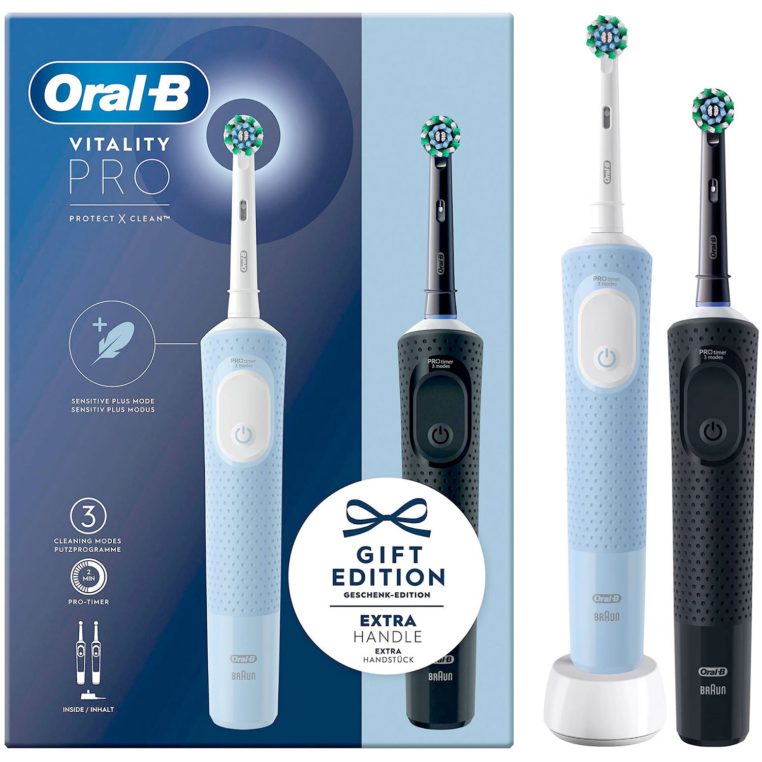 Oral-B Vitality Pro Elektrische Zahnbürsten DUO Black / Blau