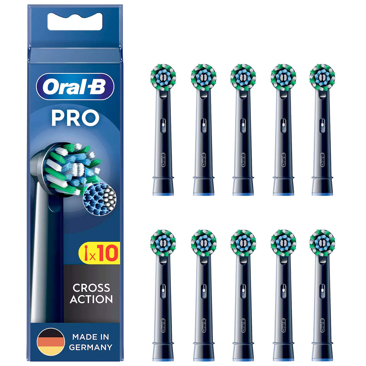 Oral-B Black PRO CrossAction Børstehoveder 10 stk.