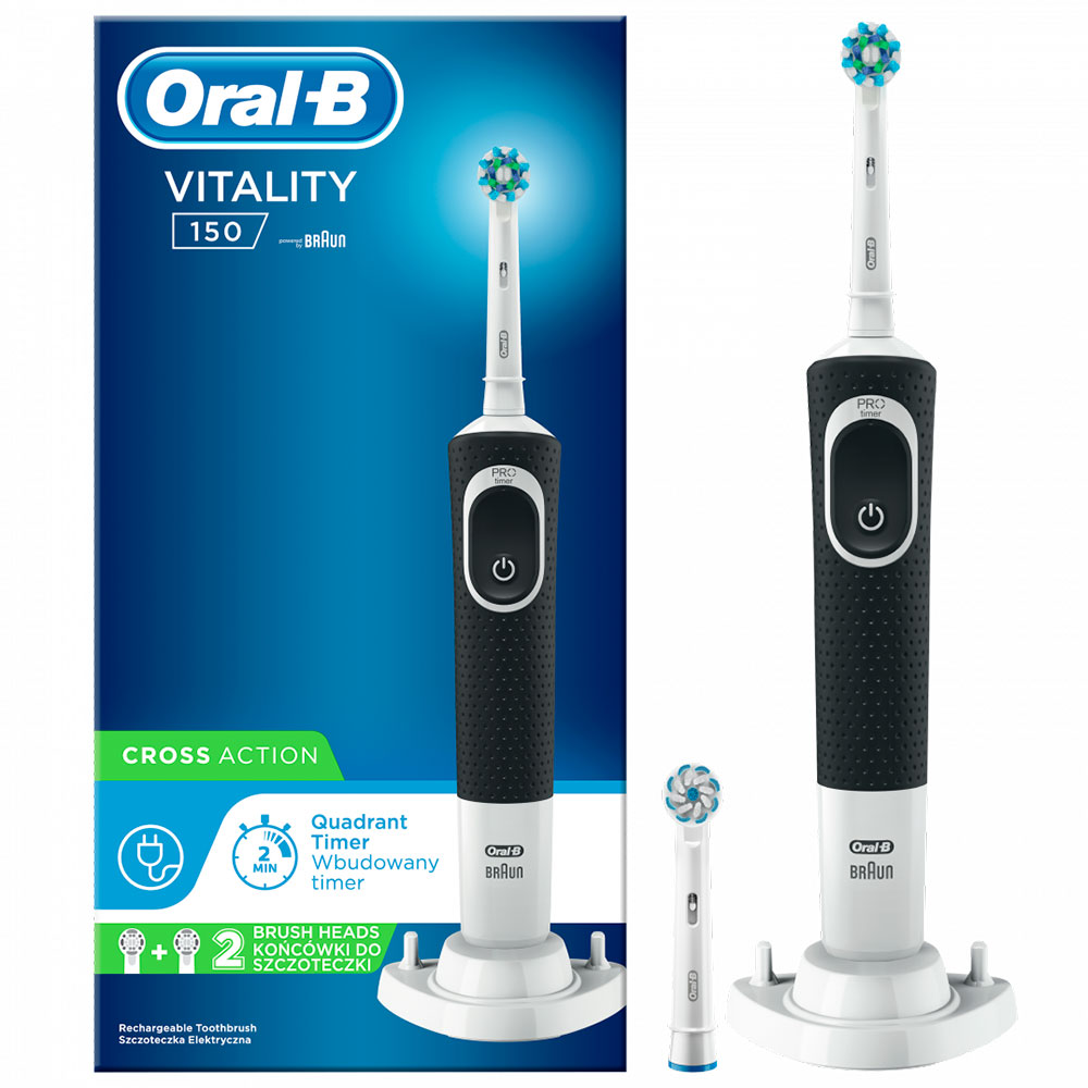 Oral-B El-tandbørste Ekstra Børstehovede Black Vitality 150