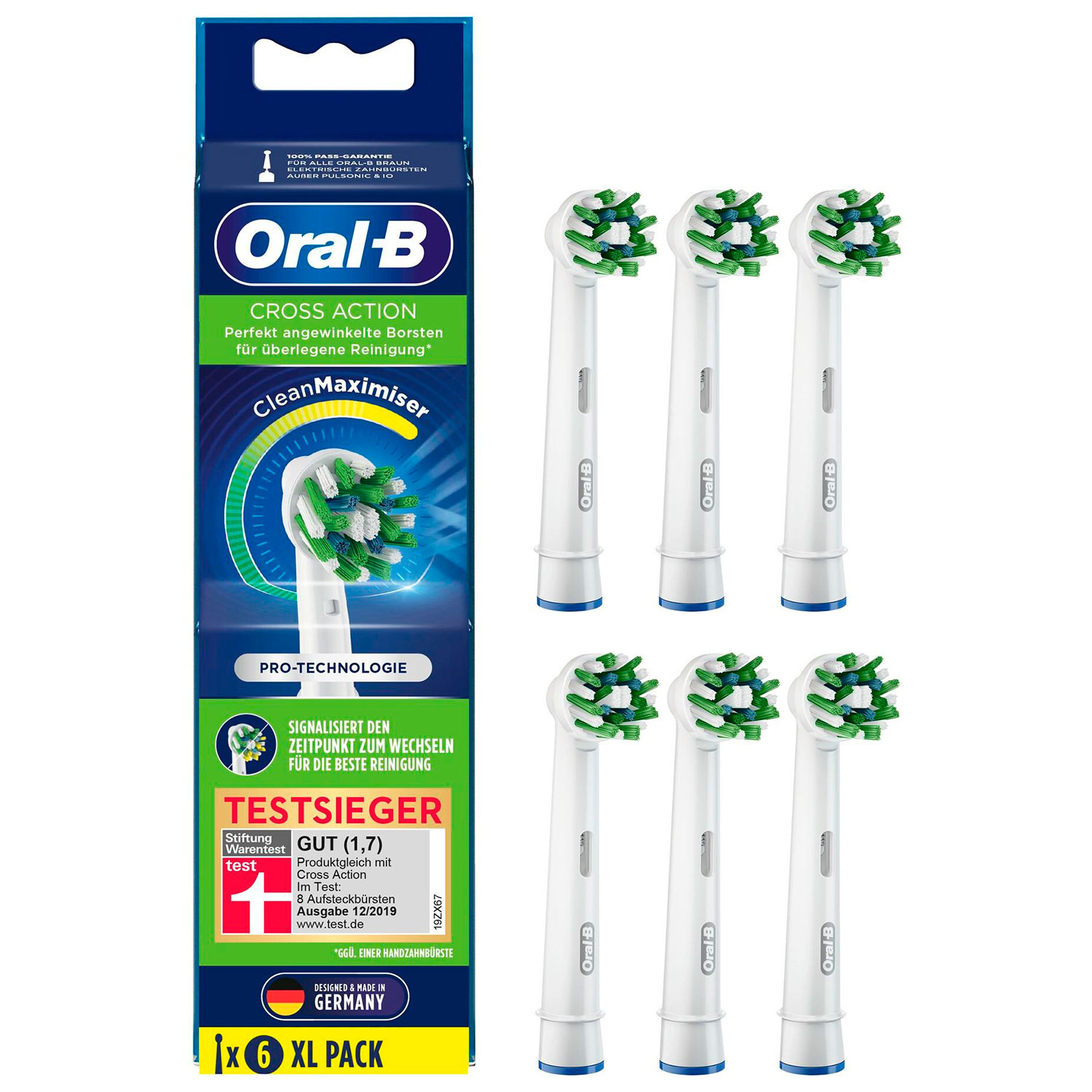 6 Stk. Oral-B CrossAction CleanMaximiser Bürstenköpfe