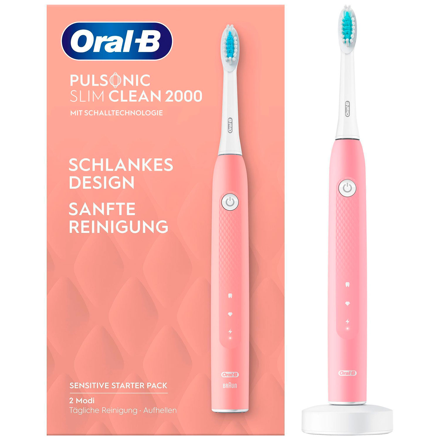 Oral-B Pulsonic Elektrische Zahnbürste 2000 Slim Clean Pink