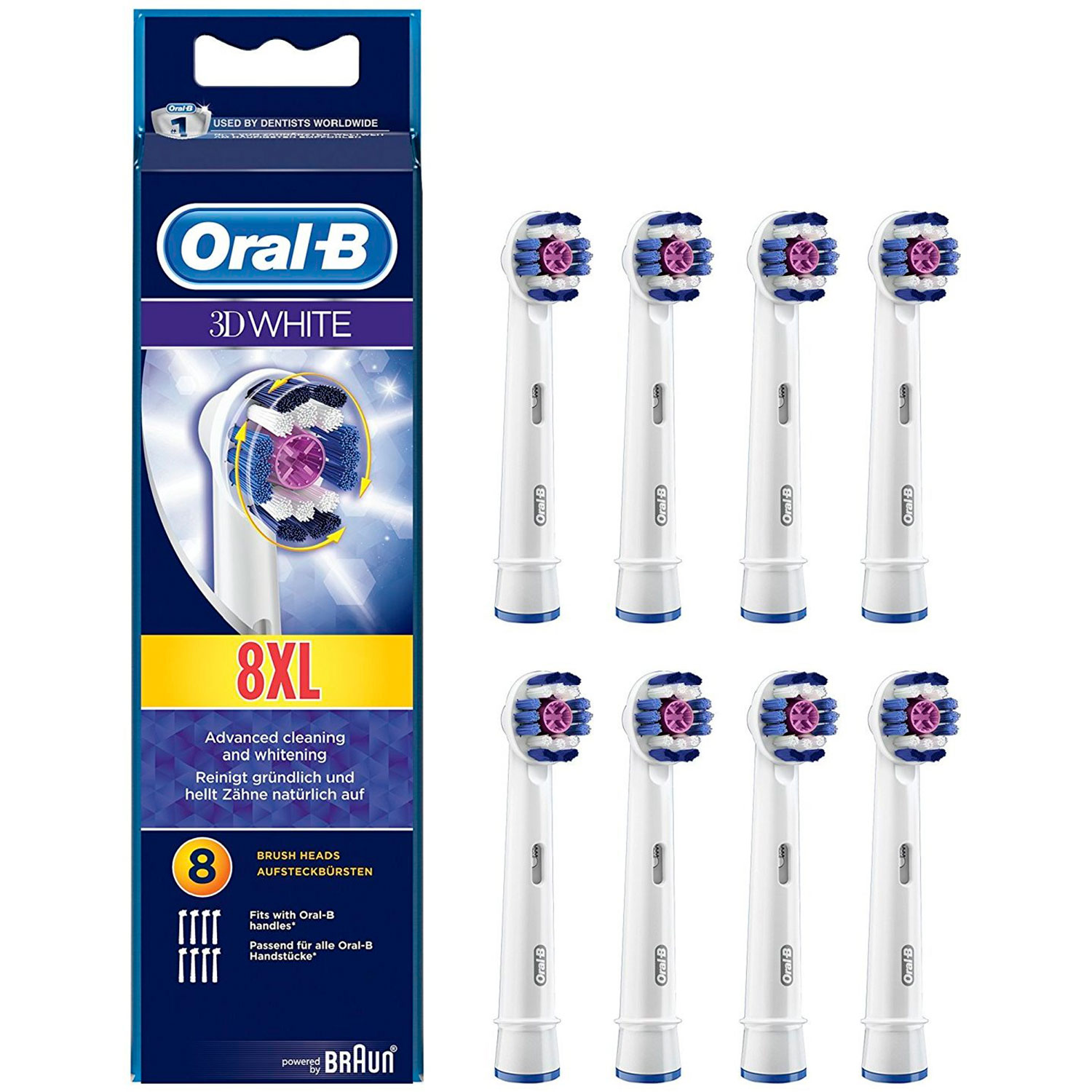 8 Stk. Oral-B 3D White Zahnbürstenköpfe
